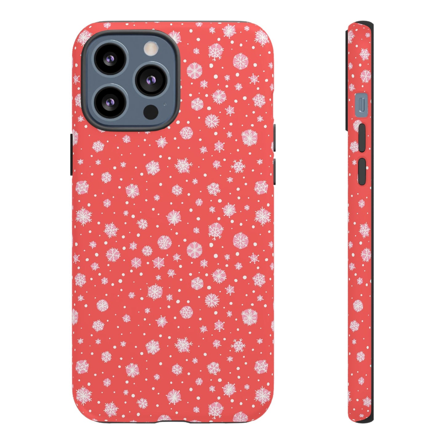 Winter Christmas Snowflakes Red - iPhone Case