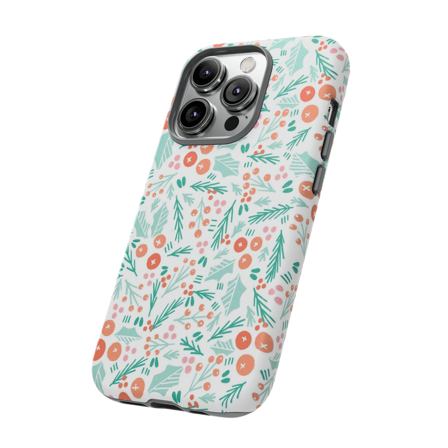 Christmas Boho Holly Pattern - iPhone Case