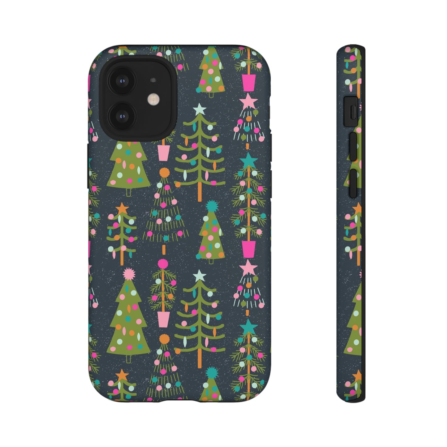 Blue Christmas Tree Pattern - iPhone Case