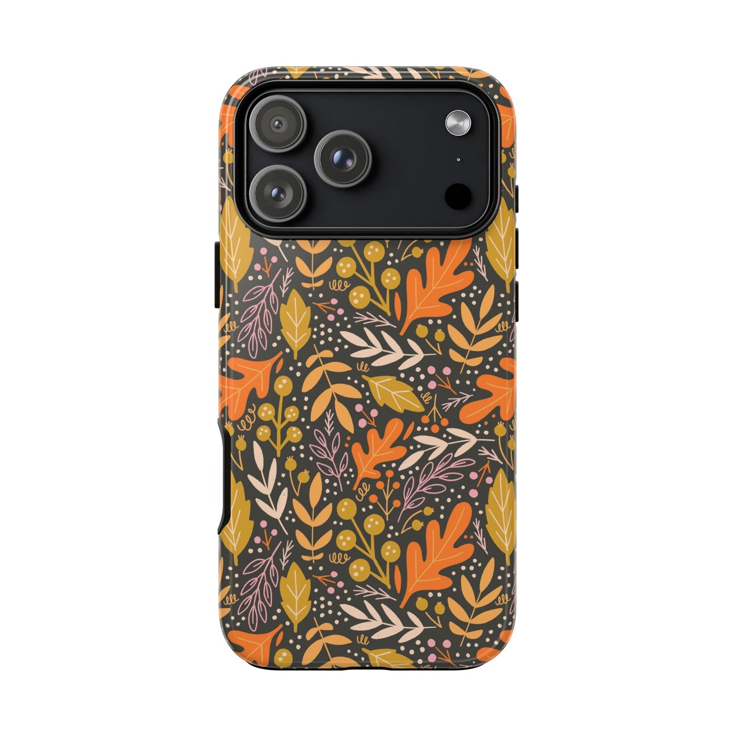 Dark Fall Foliage Leaves - iPhone Case