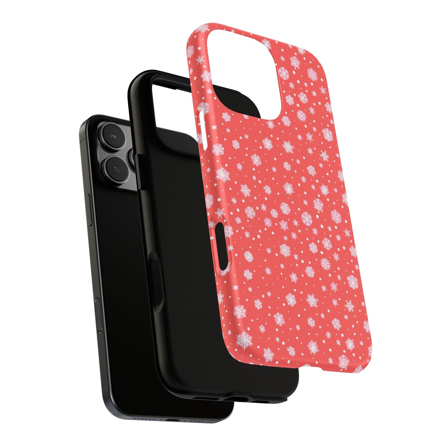 Winter Christmas Snowflakes Red - iPhone Case