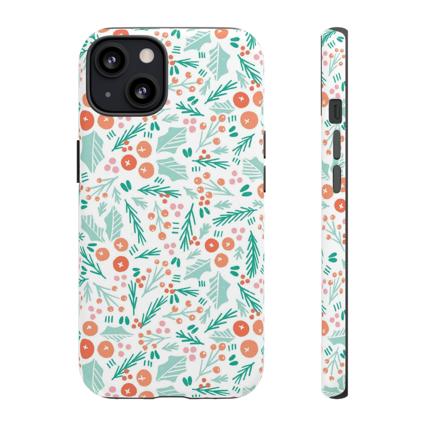 Christmas Boho Holly Pattern - iPhone Case