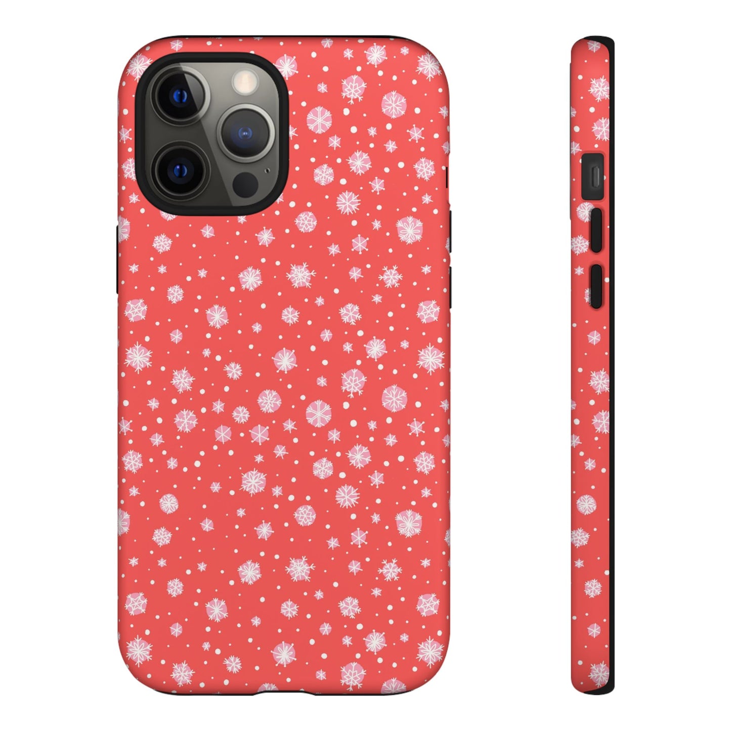 Winter Christmas Snowflakes Red - iPhone Case