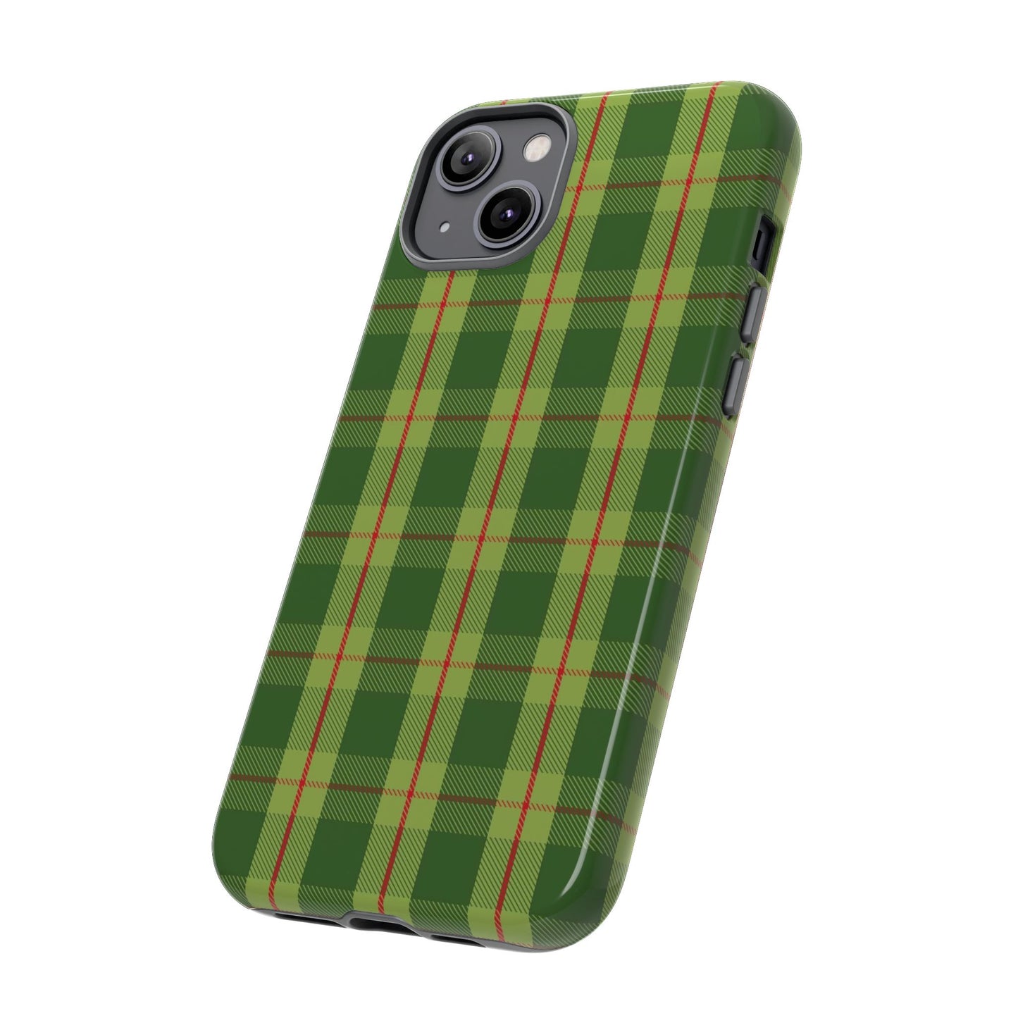 Green and Red Christmas Plaid Pattern - iPhone Case
