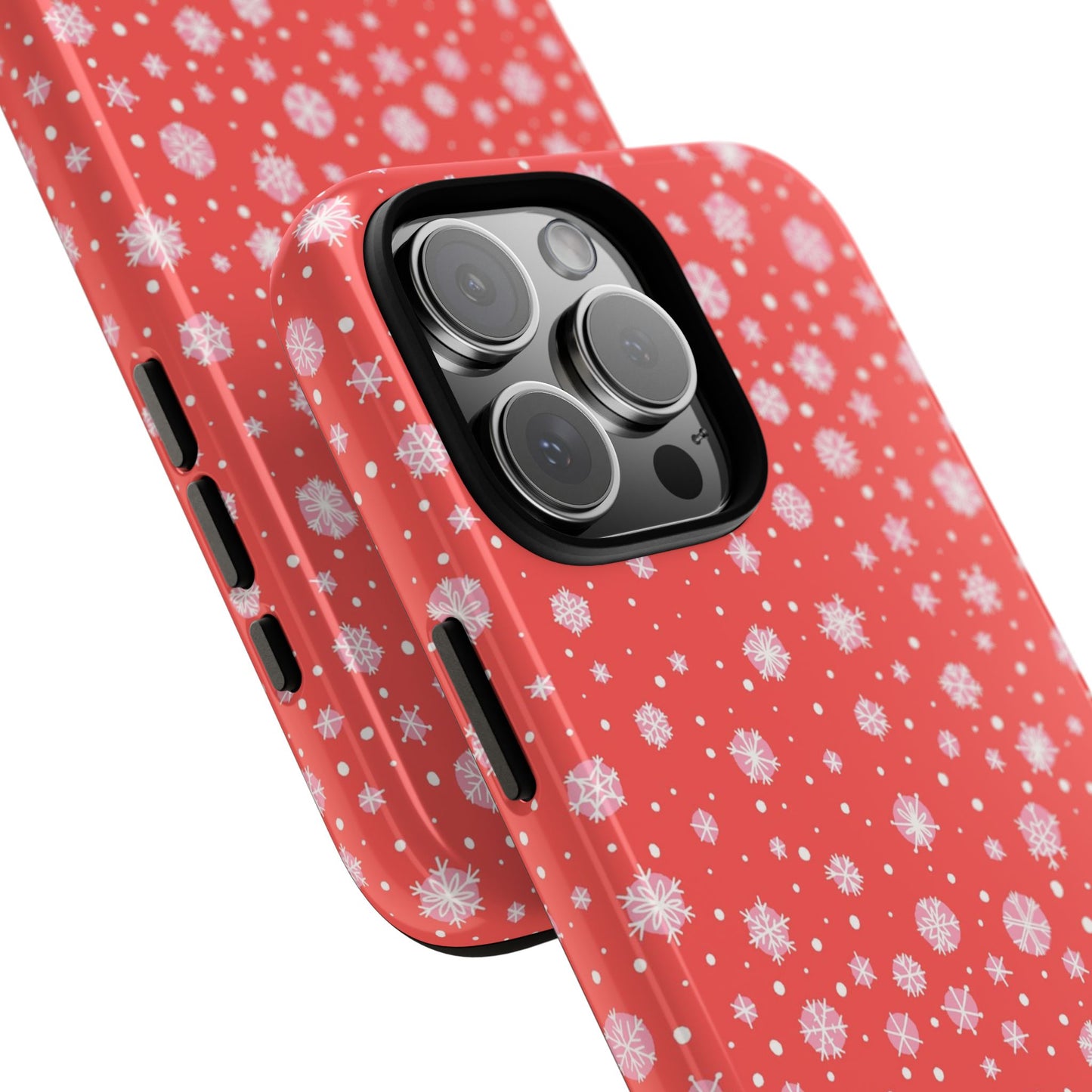 Winter Christmas Snowflakes Red - iPhone Case