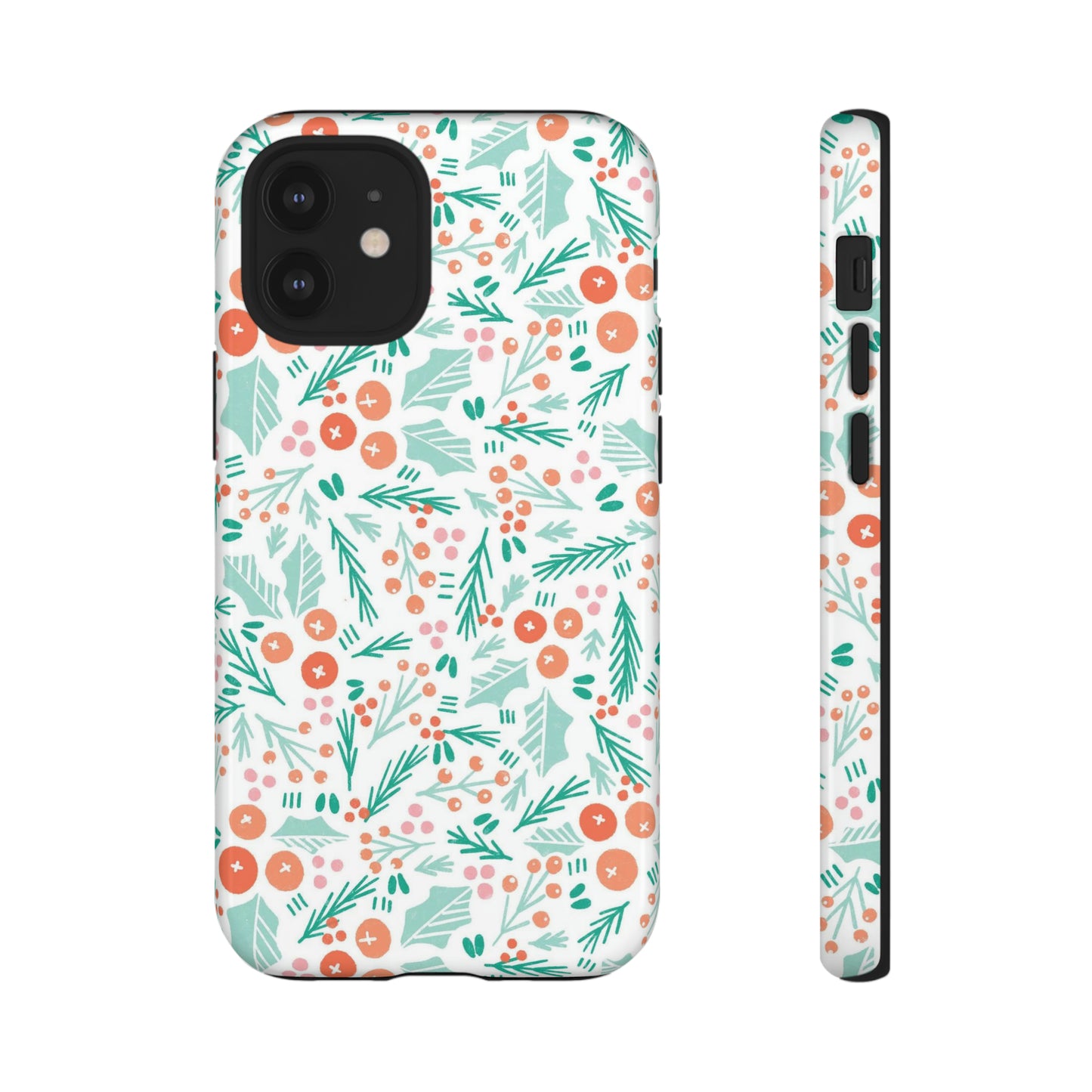 Christmas Boho Holly Pattern - iPhone Case