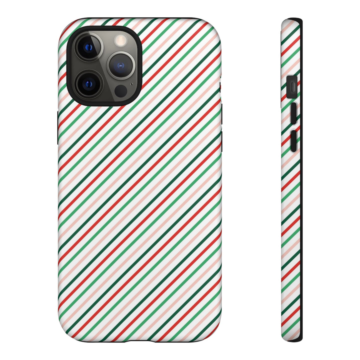 Christmas Diagonal Stripes - iPhone Case