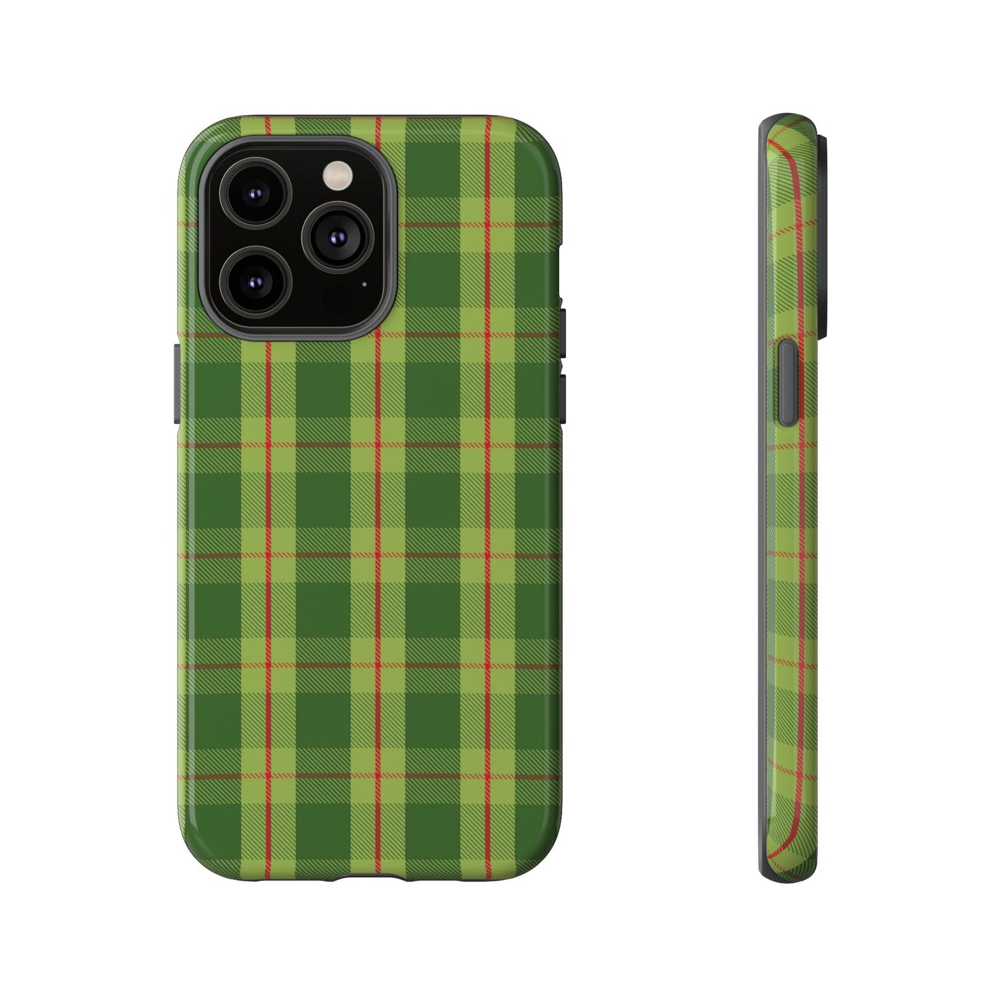 Green and Red Christmas Plaid Pattern - iPhone Case