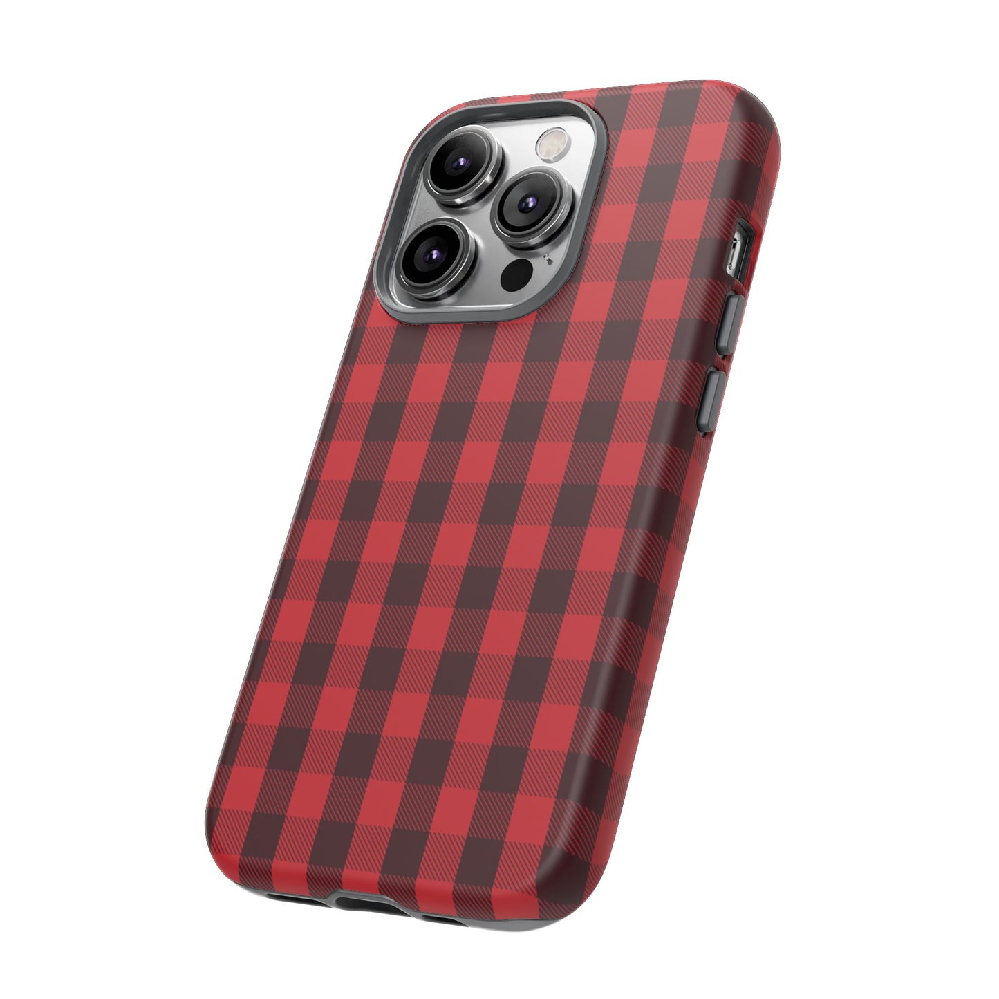 Red Christmas Gingham Pattern - iPhone Case