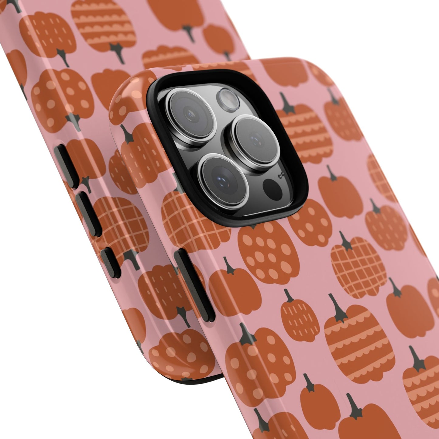 Fall Pumpkins with Pink Background - iPhone Case