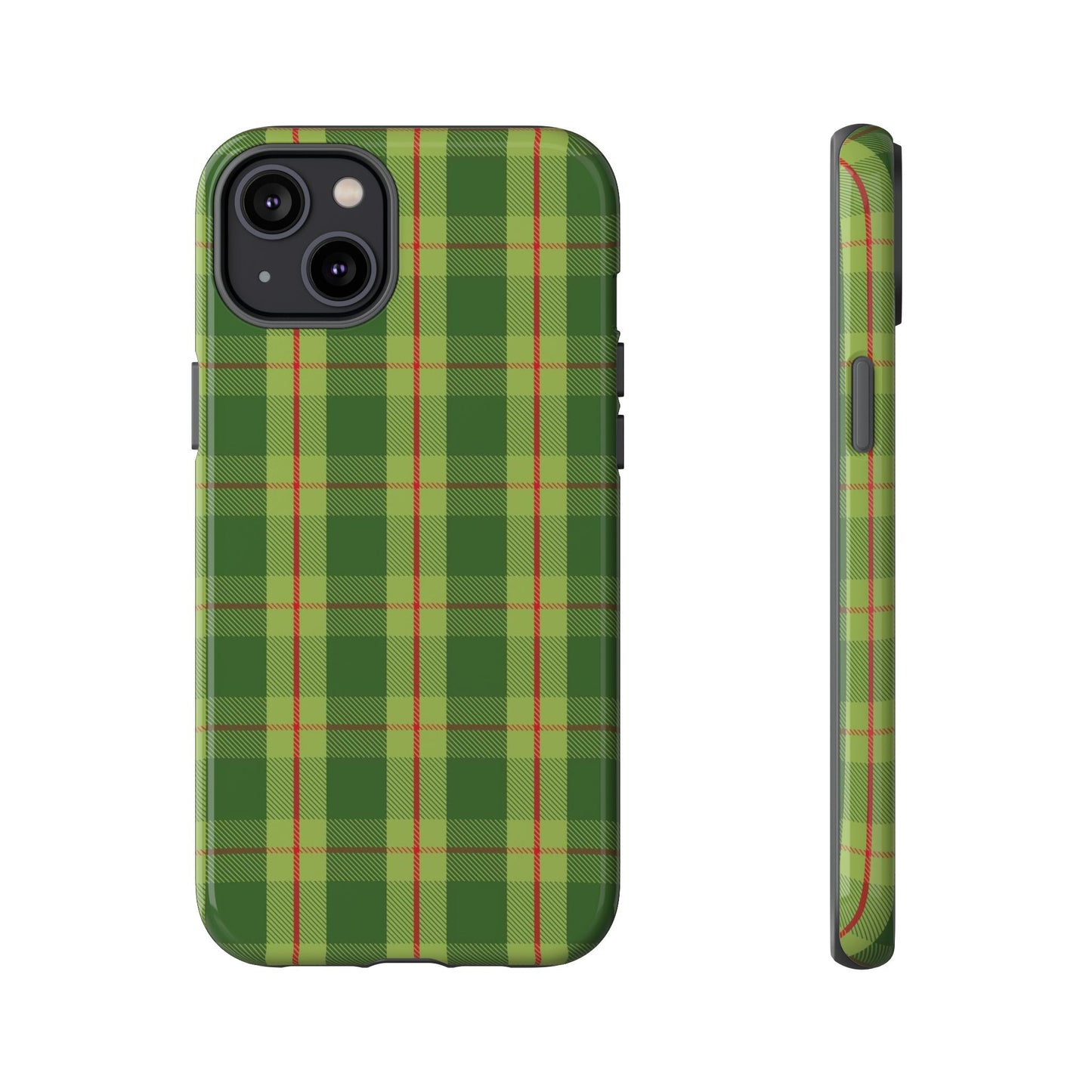 Green and Red Christmas Plaid Pattern - iPhone Case