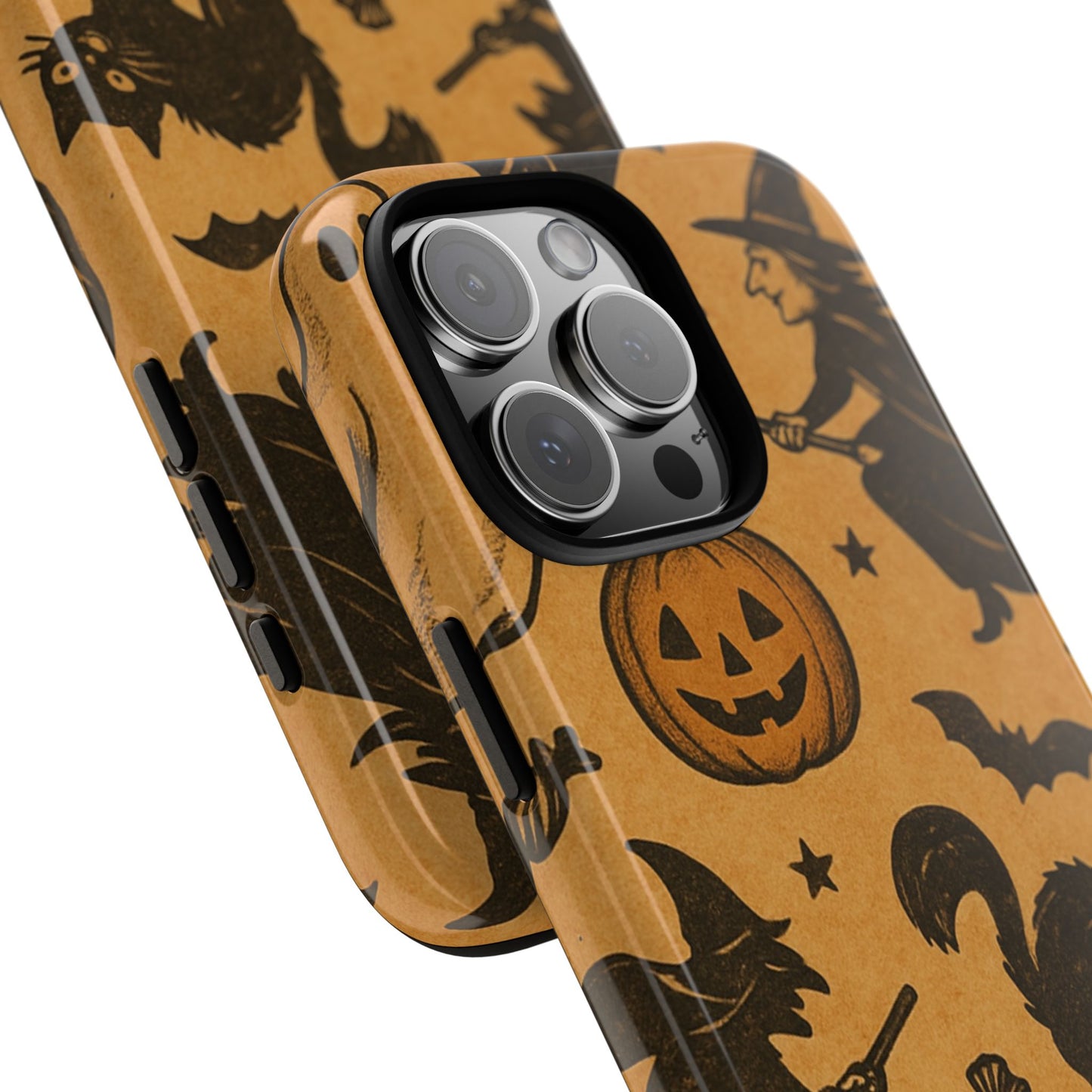 Vintage Halloween Doodles - Orange - iPhone Case