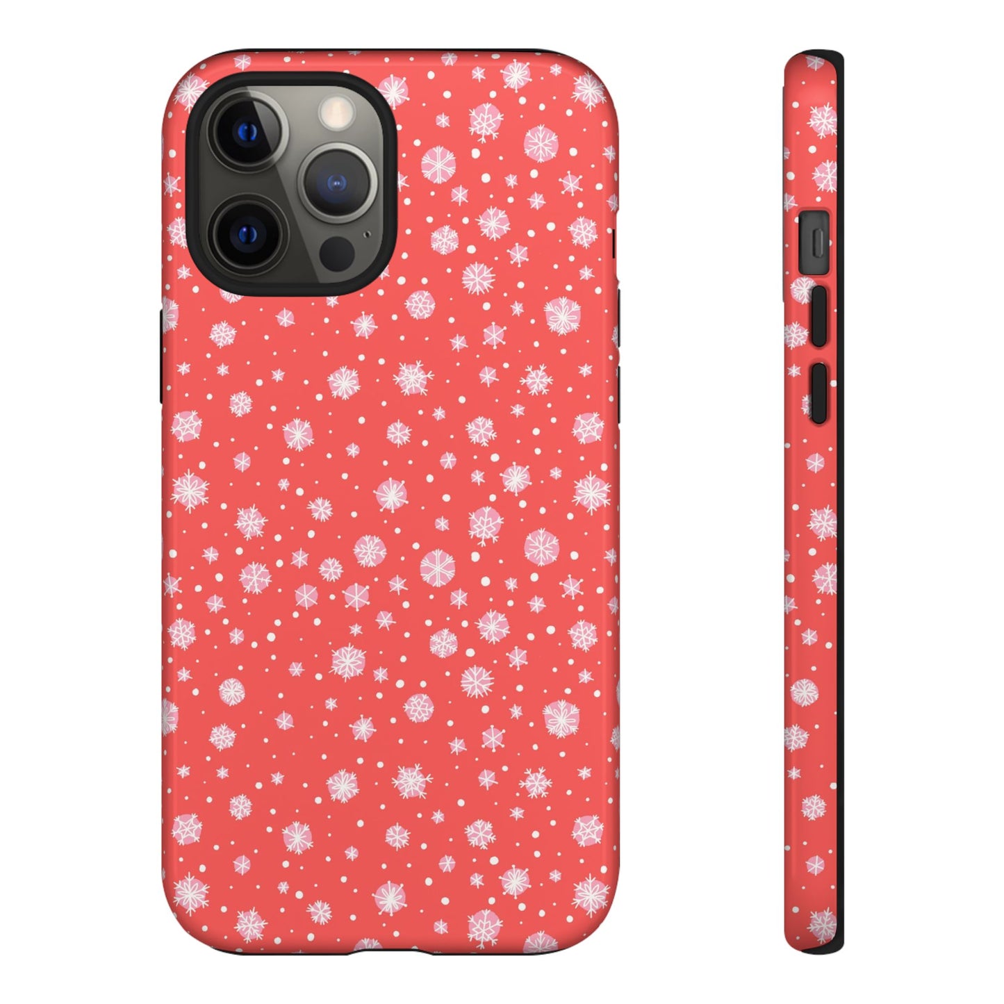 Winter Christmas Snowflakes Red - iPhone Case