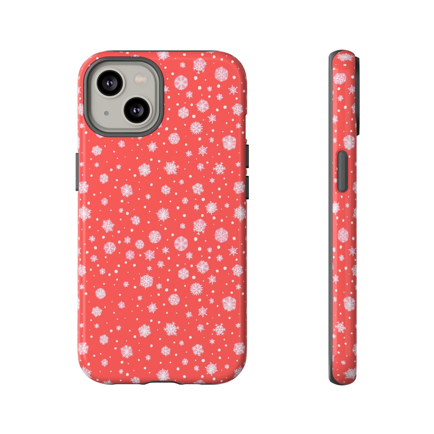 Winter Christmas Snowflakes Red - iPhone Case
