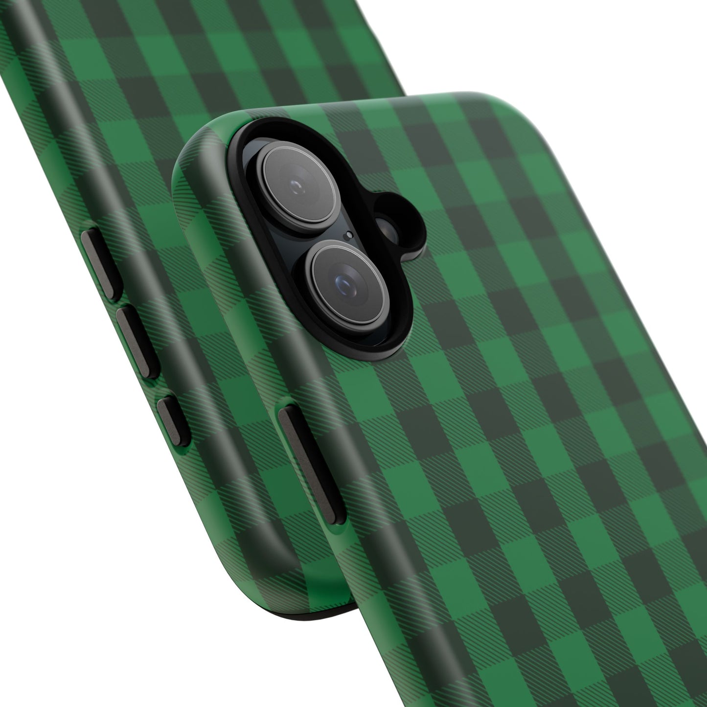 Dark Green Christmas Gingham - iPhone Case