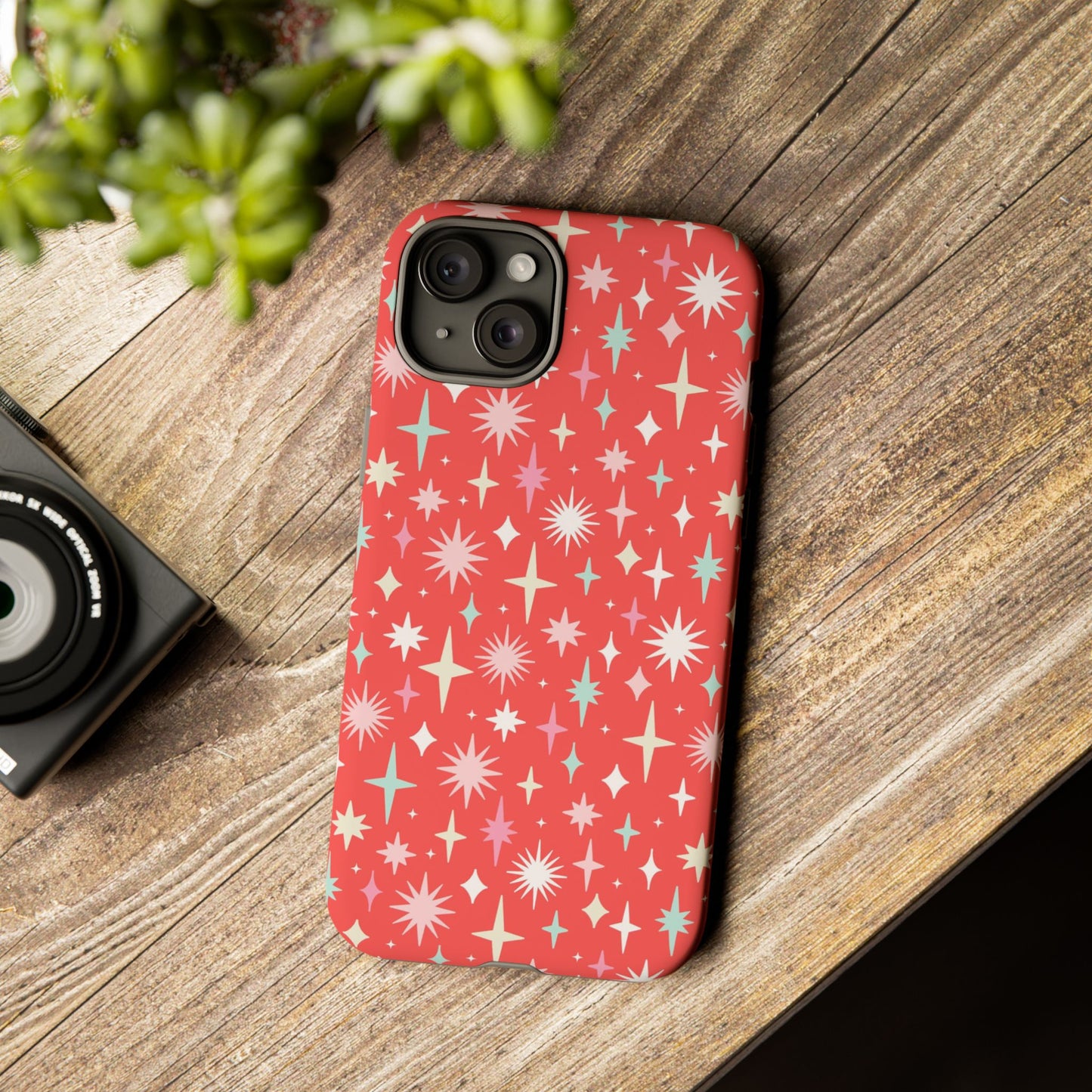 Red Christmas Stars - iPhone Case