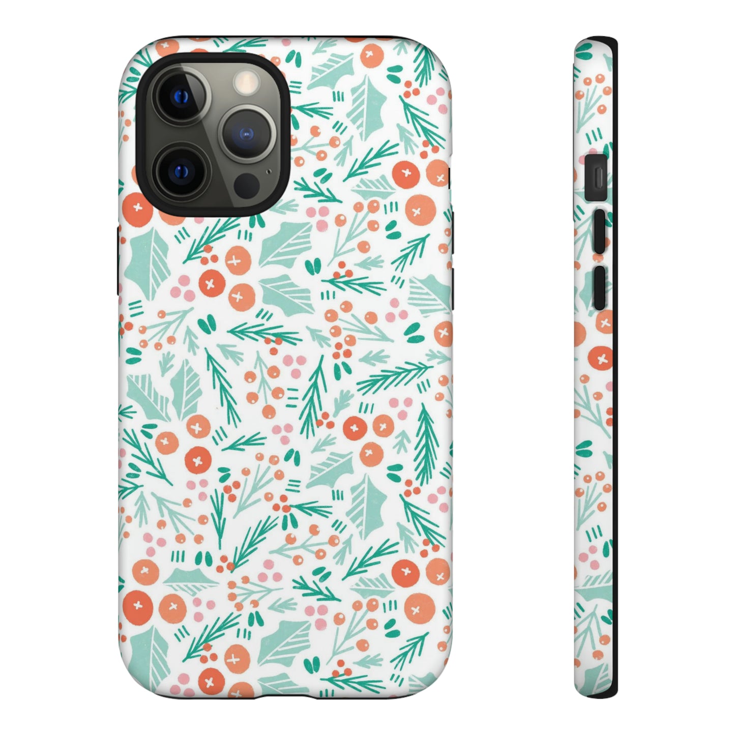 Christmas Boho Holly Pattern - iPhone Case