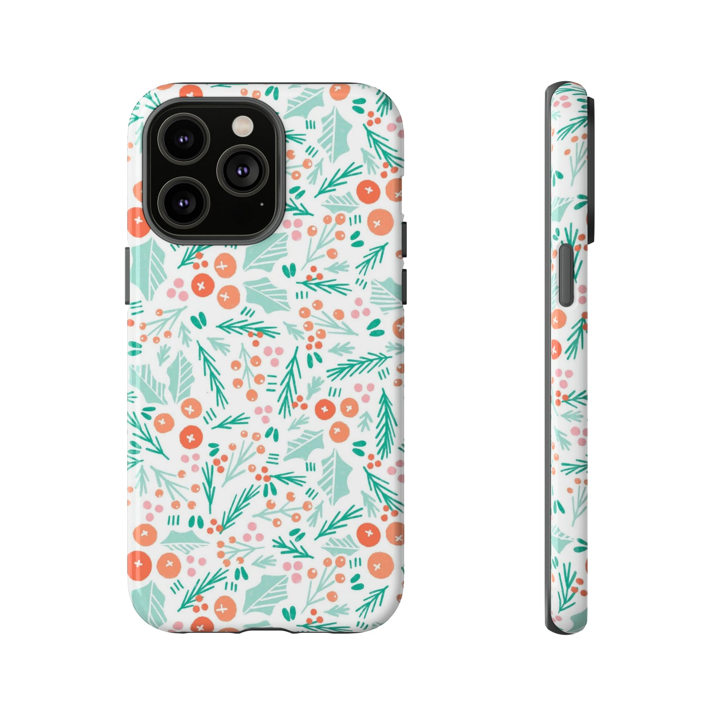 Christmas Boho Holly Pattern - iPhone Case