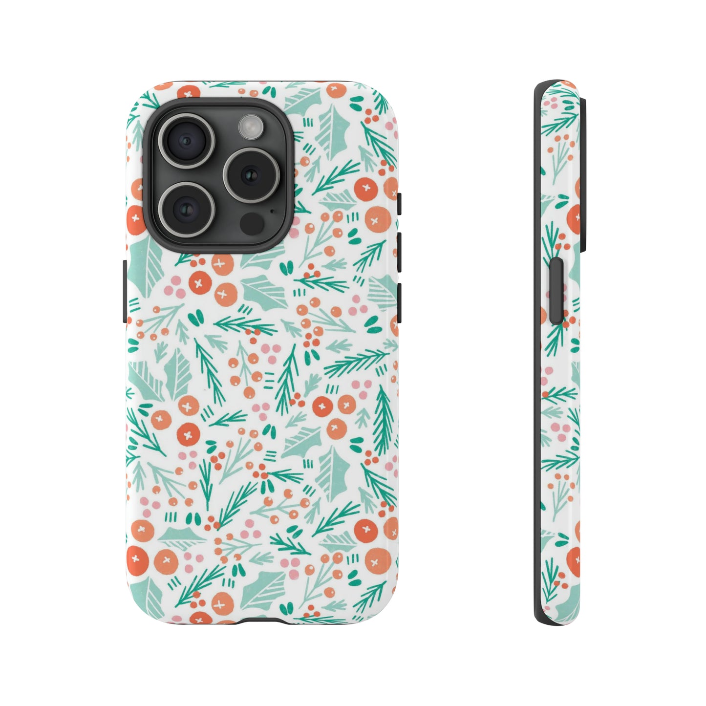 Christmas Boho Holly Pattern - iPhone Case
