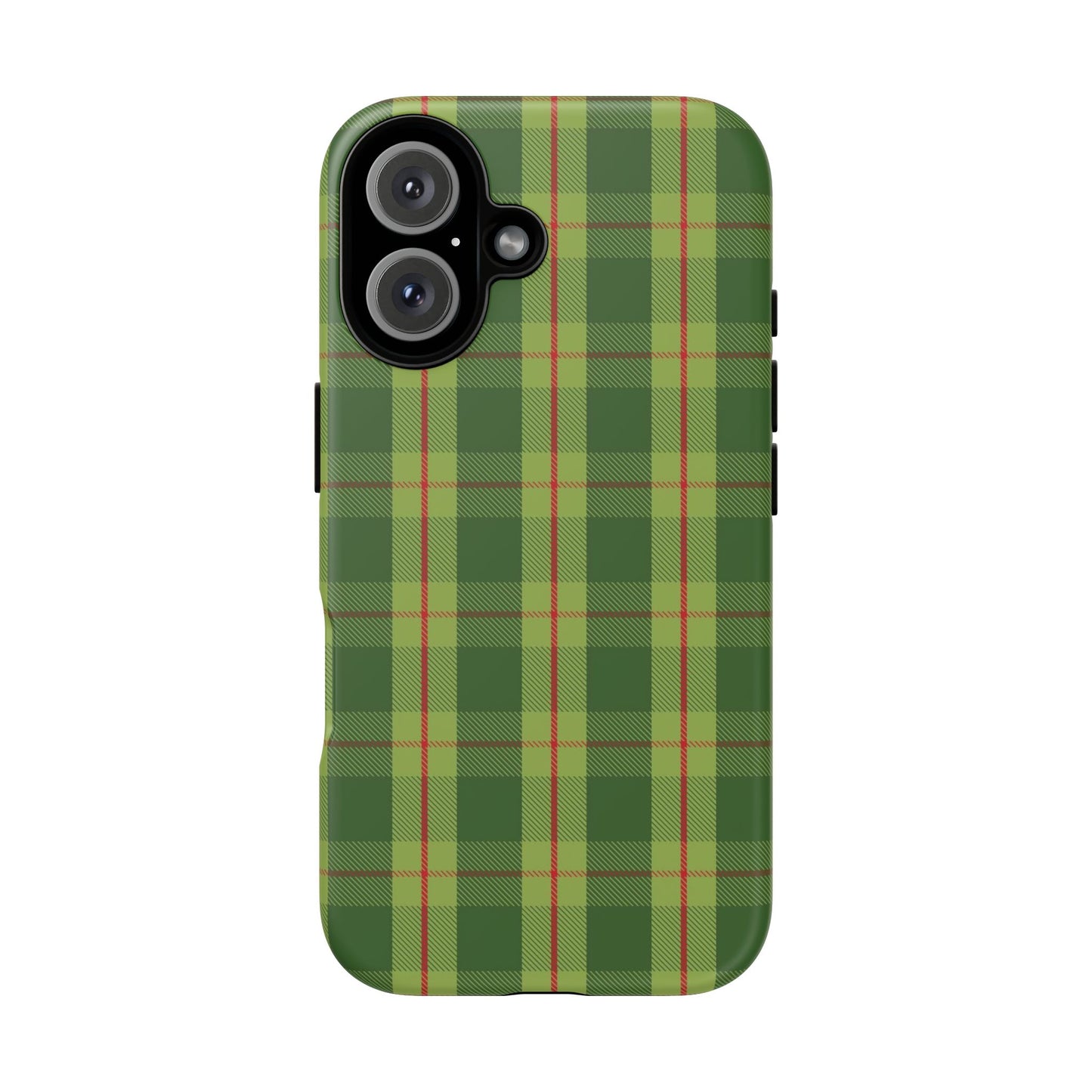 Green and Red Christmas Plaid Pattern - iPhone Case