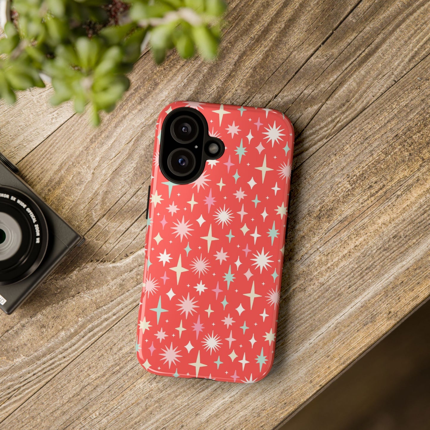 Red Christmas Stars - iPhone Case