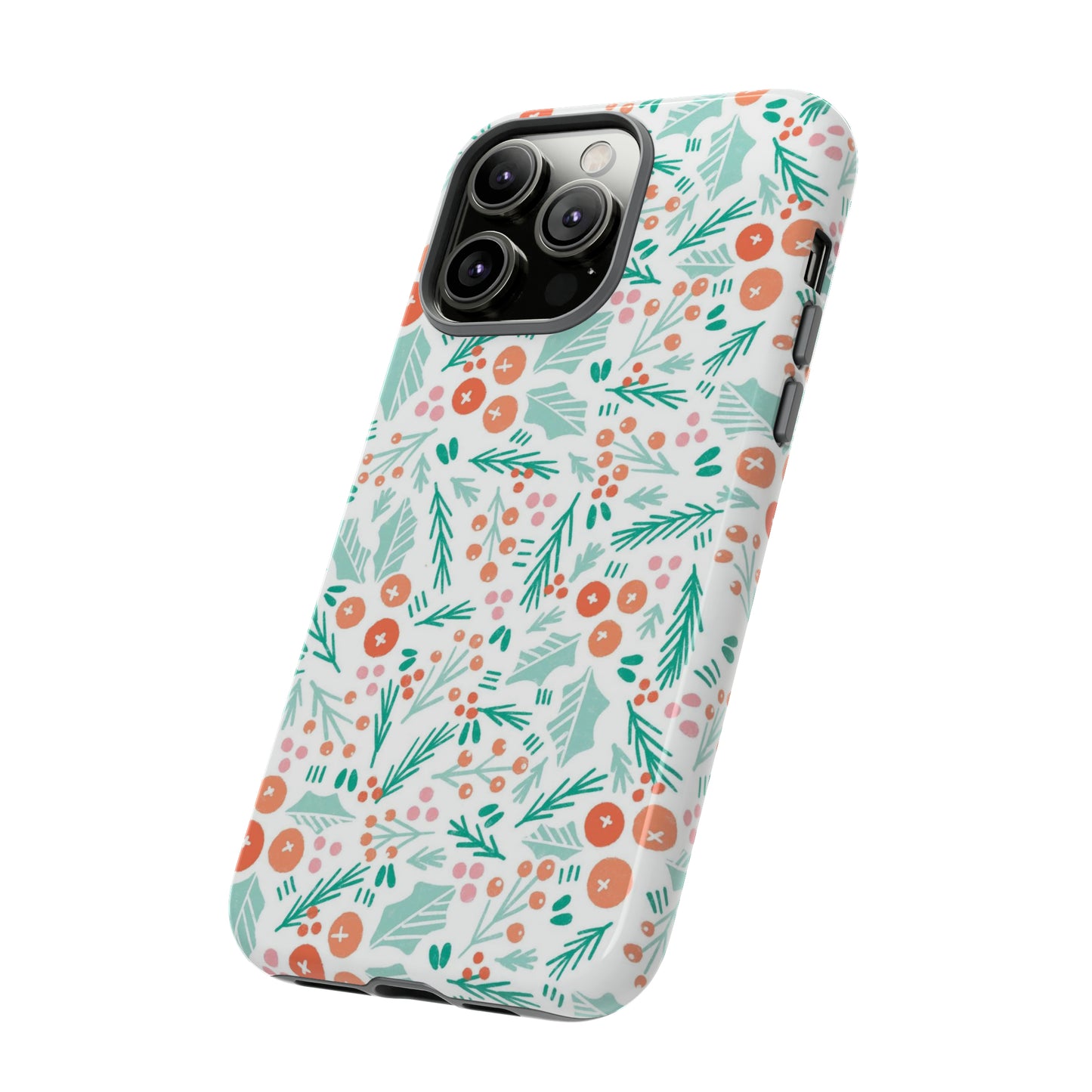 Christmas Boho Holly Pattern - iPhone Case