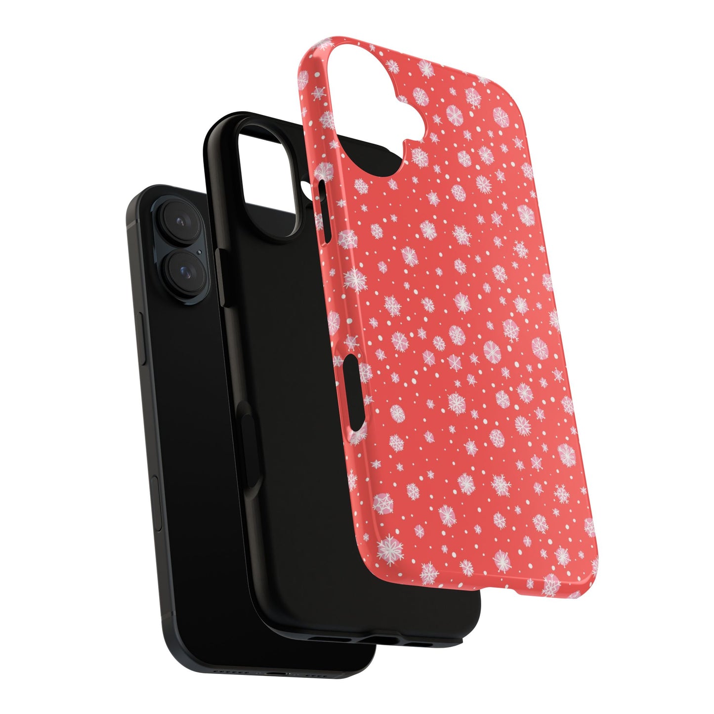 Winter Christmas Snowflakes Red - iPhone Case