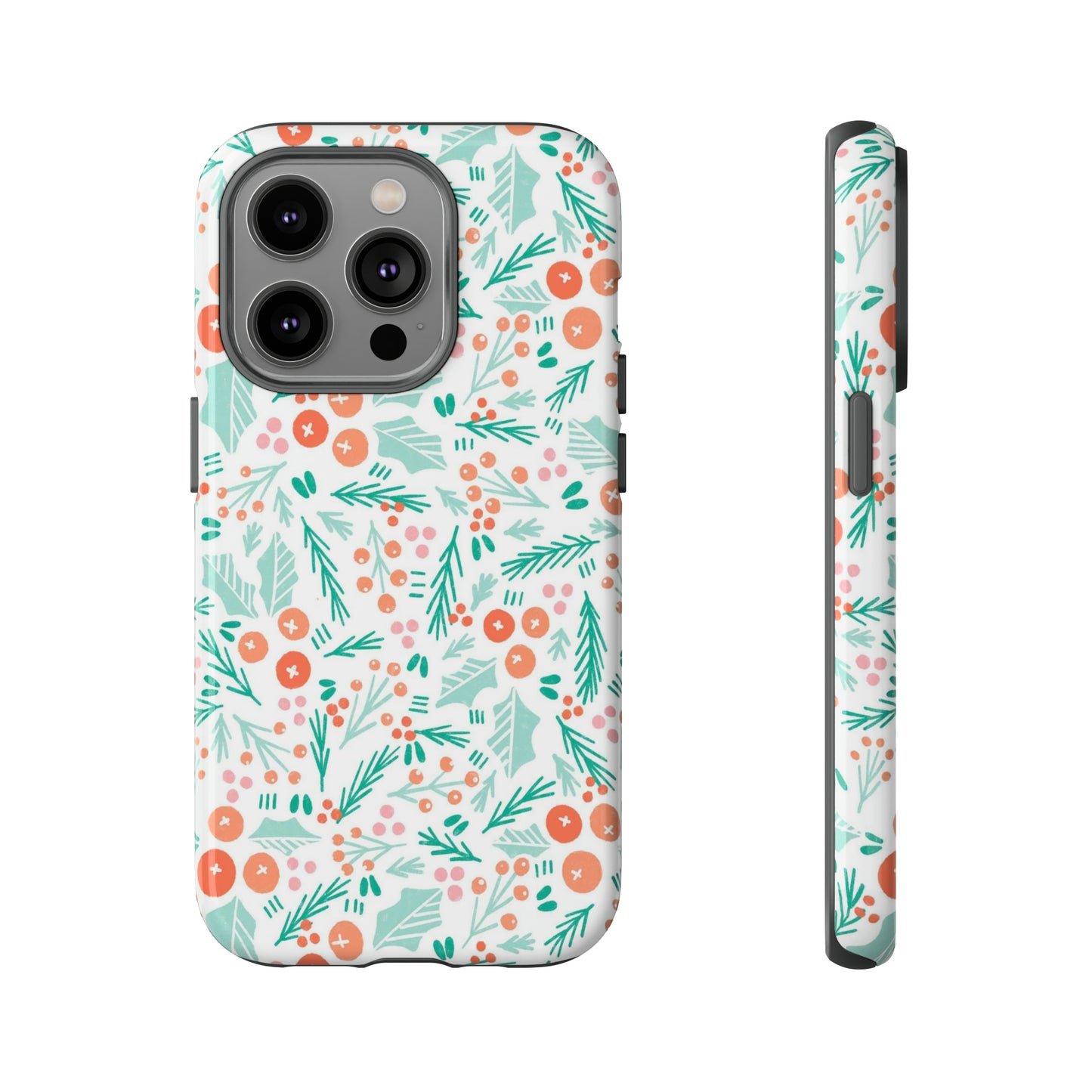 Christmas Boho Holly Pattern - iPhone Case