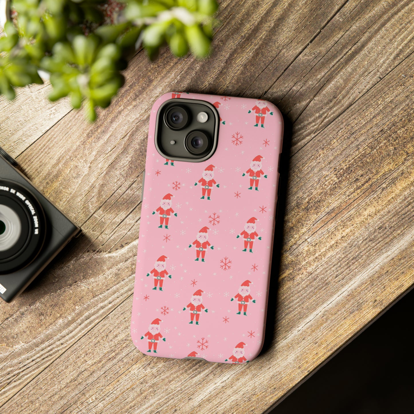 Pink Santa Pattern - iPhone Case