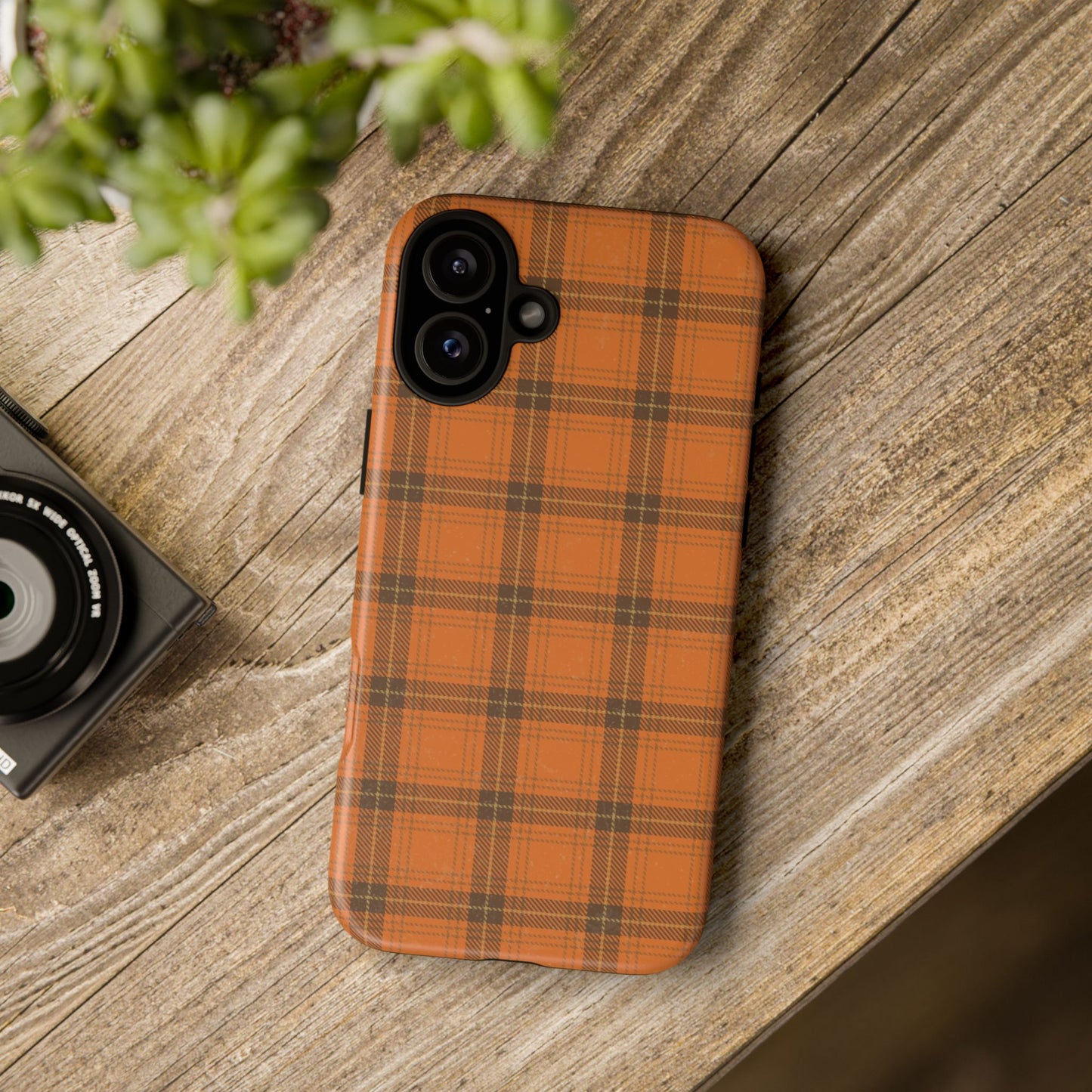 Autumn Orange Plaid - iPhone Case