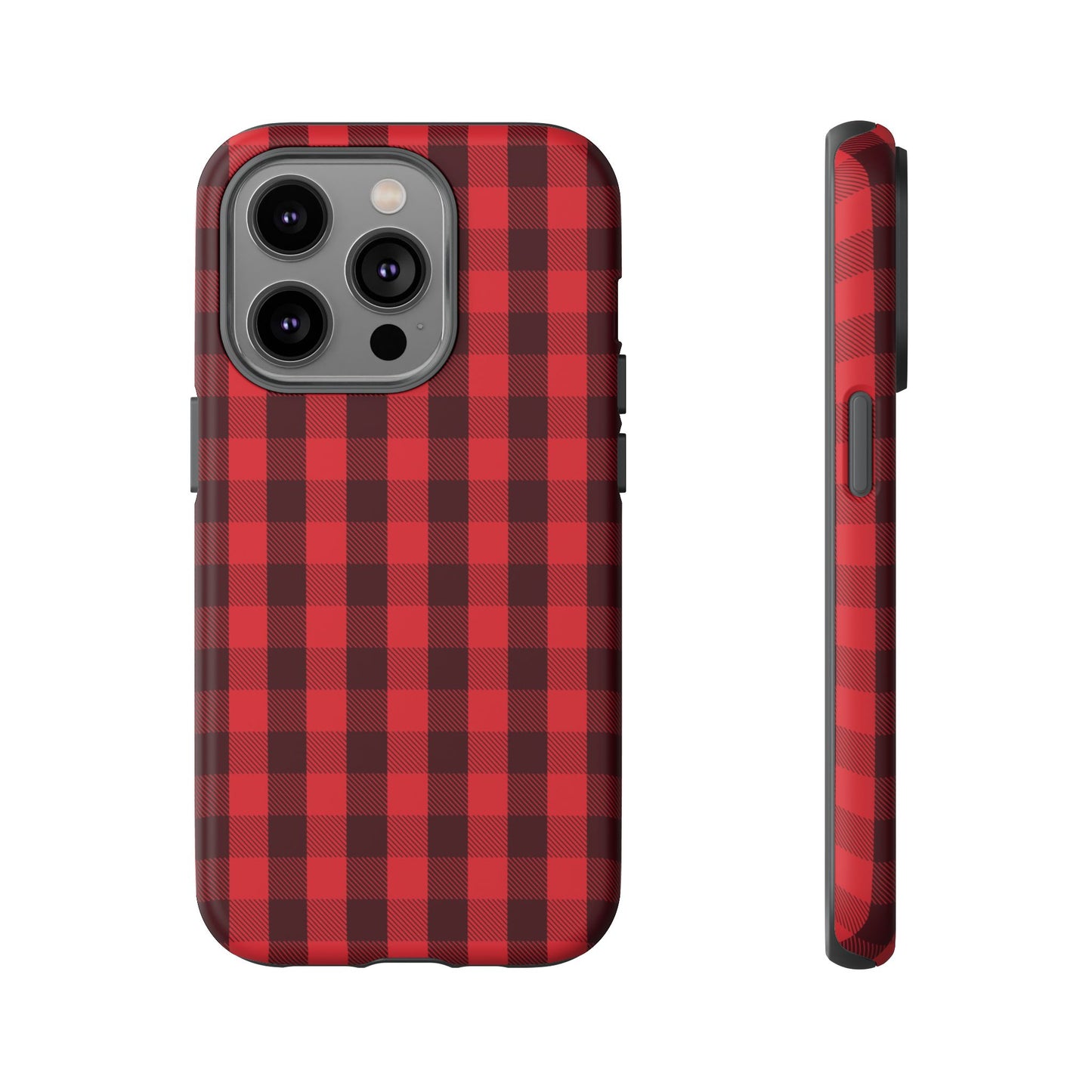 Red Christmas Gingham Pattern - iPhone Case
