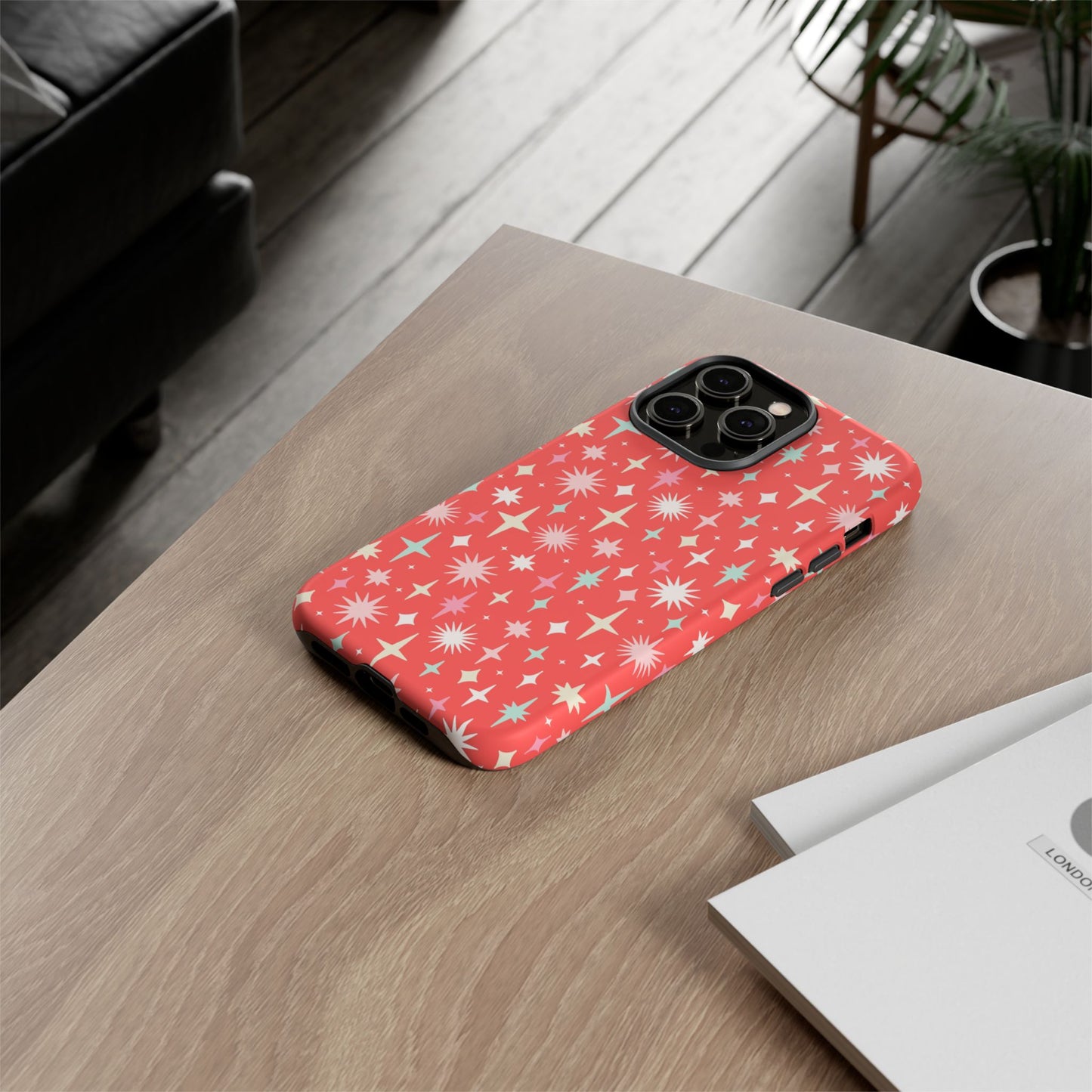Red Christmas Stars - iPhone Case