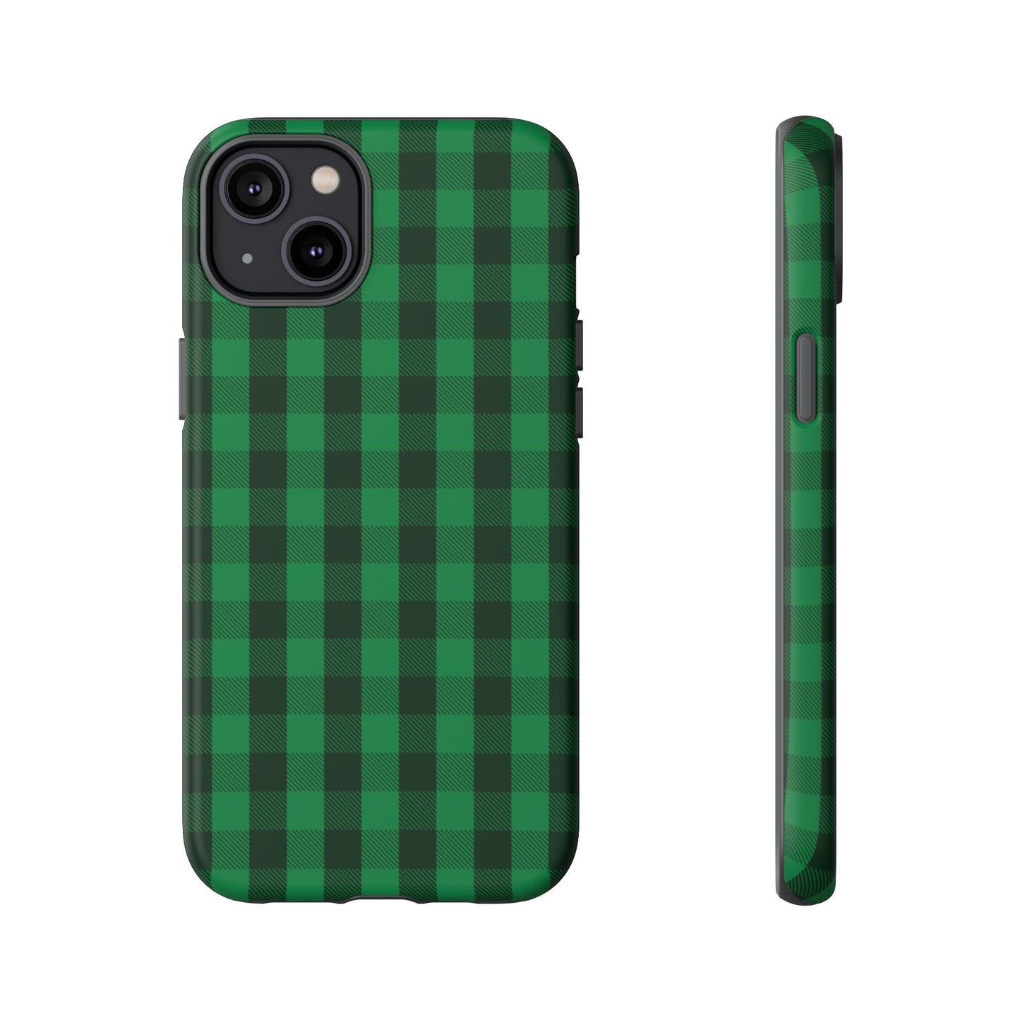 Dark Green Christmas Gingham - iPhone Case