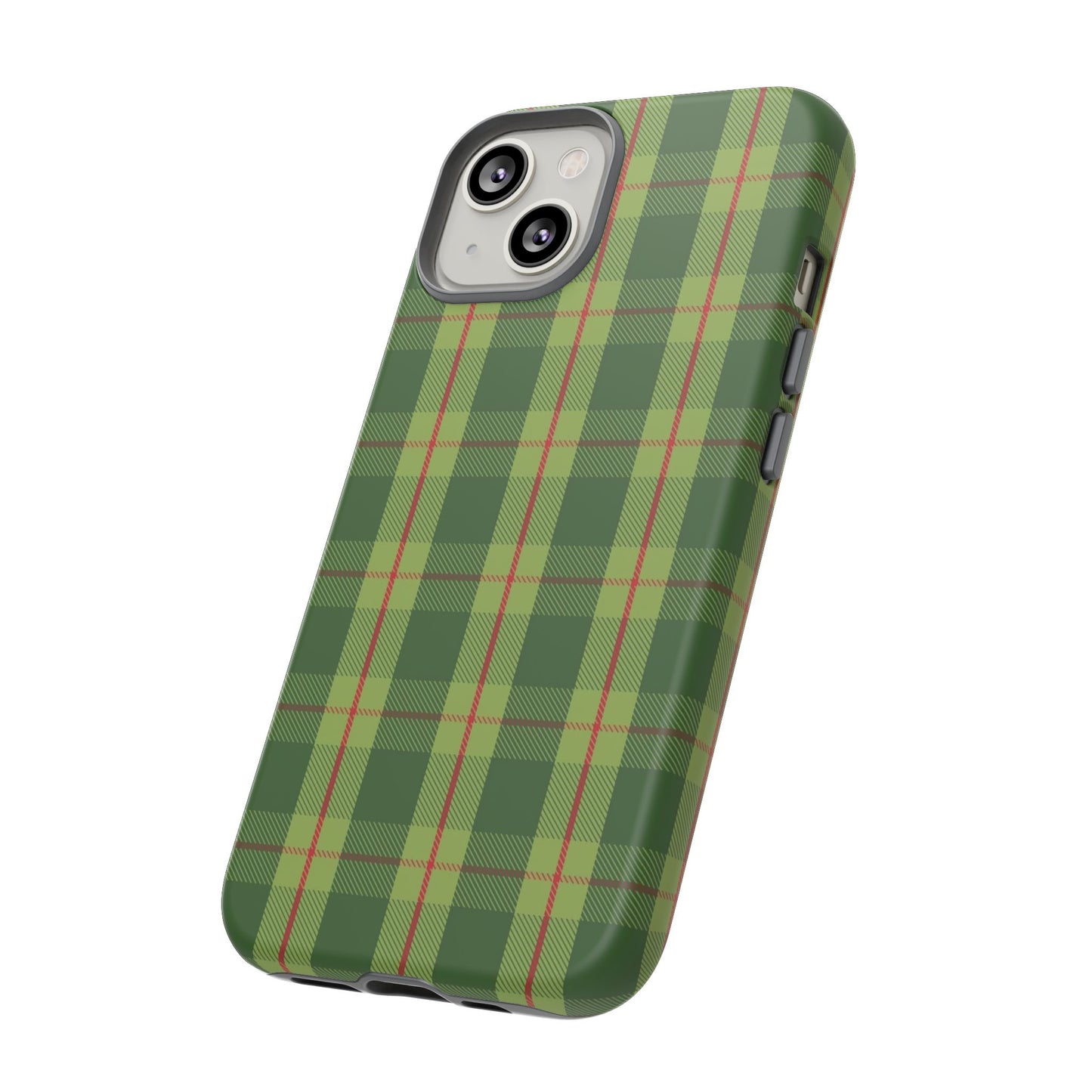 Green and Red Christmas Plaid Pattern - iPhone Case