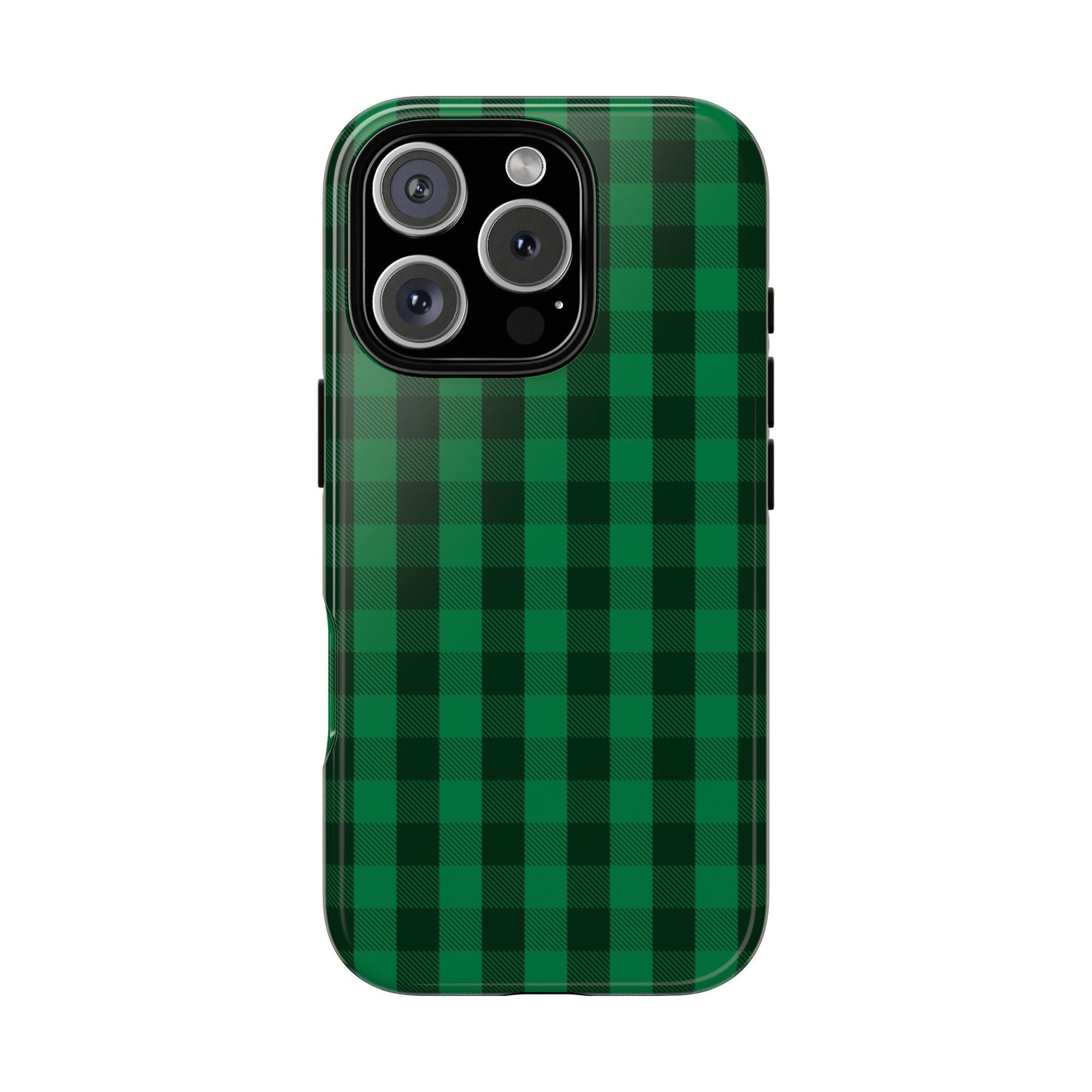Dark Green Christmas Gingham - iPhone Case