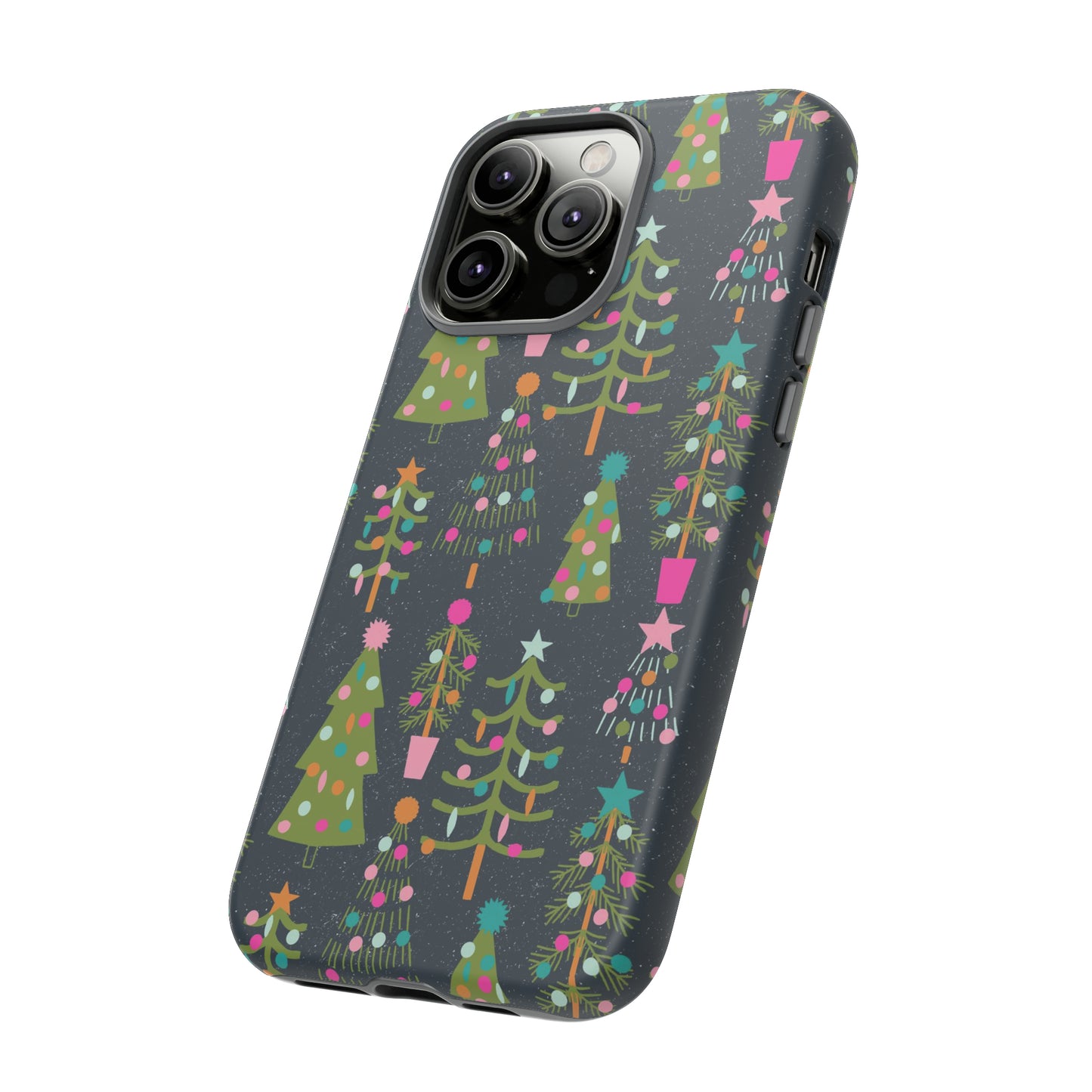 Blue Christmas Tree Pattern - iPhone Case