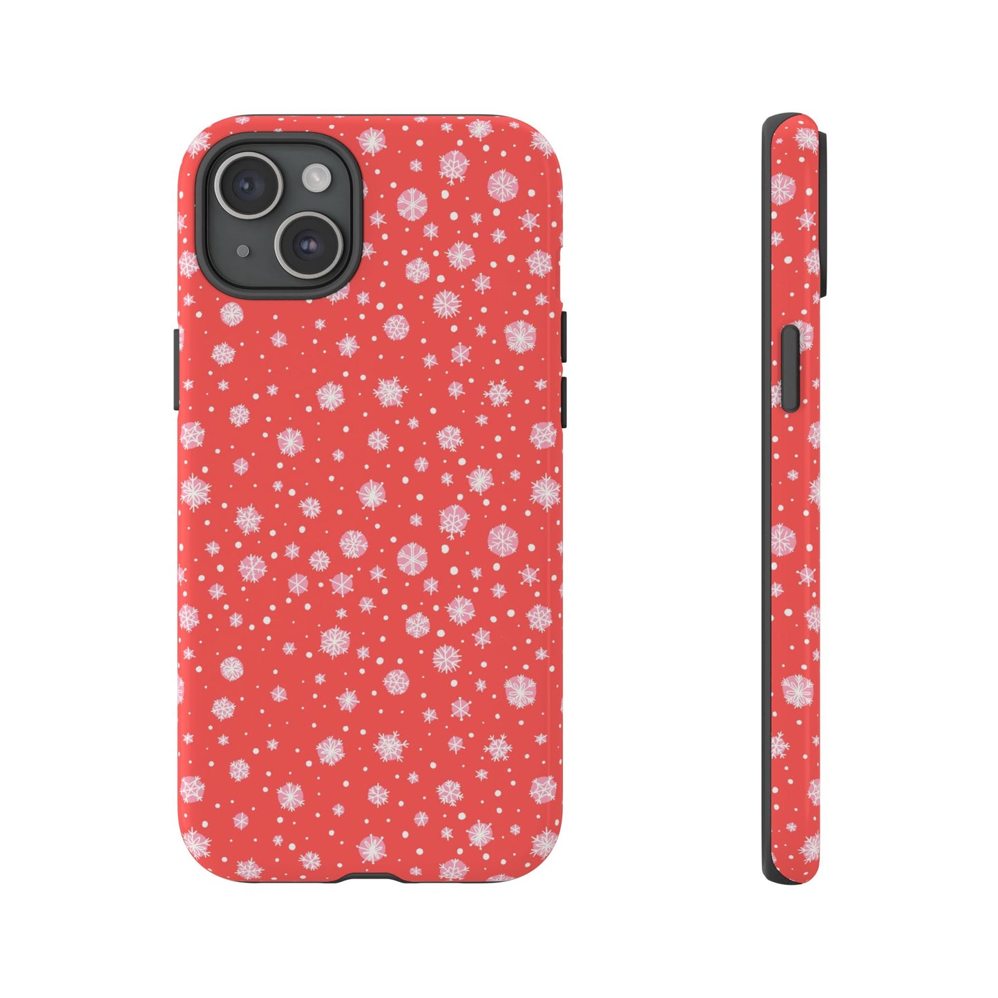 Winter Christmas Snowflakes Red - iPhone Case