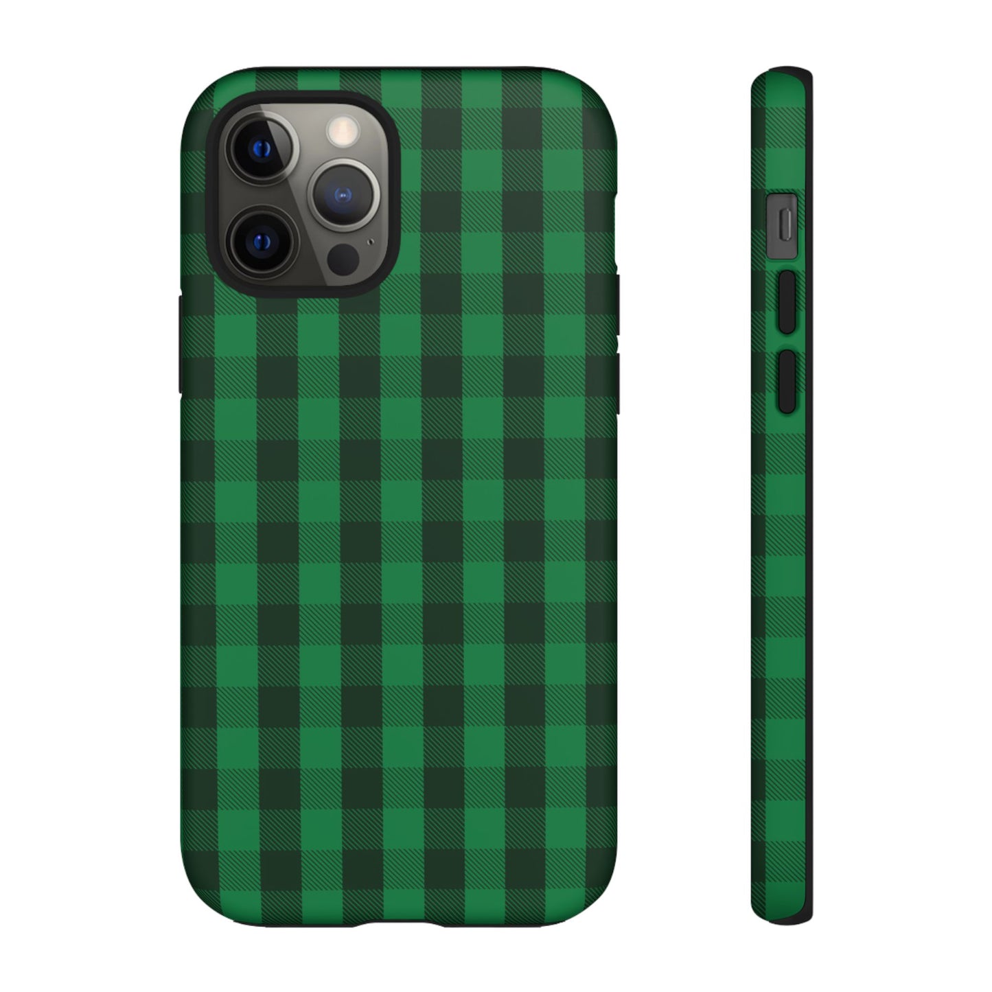 Dark Green Christmas Gingham - iPhone Case