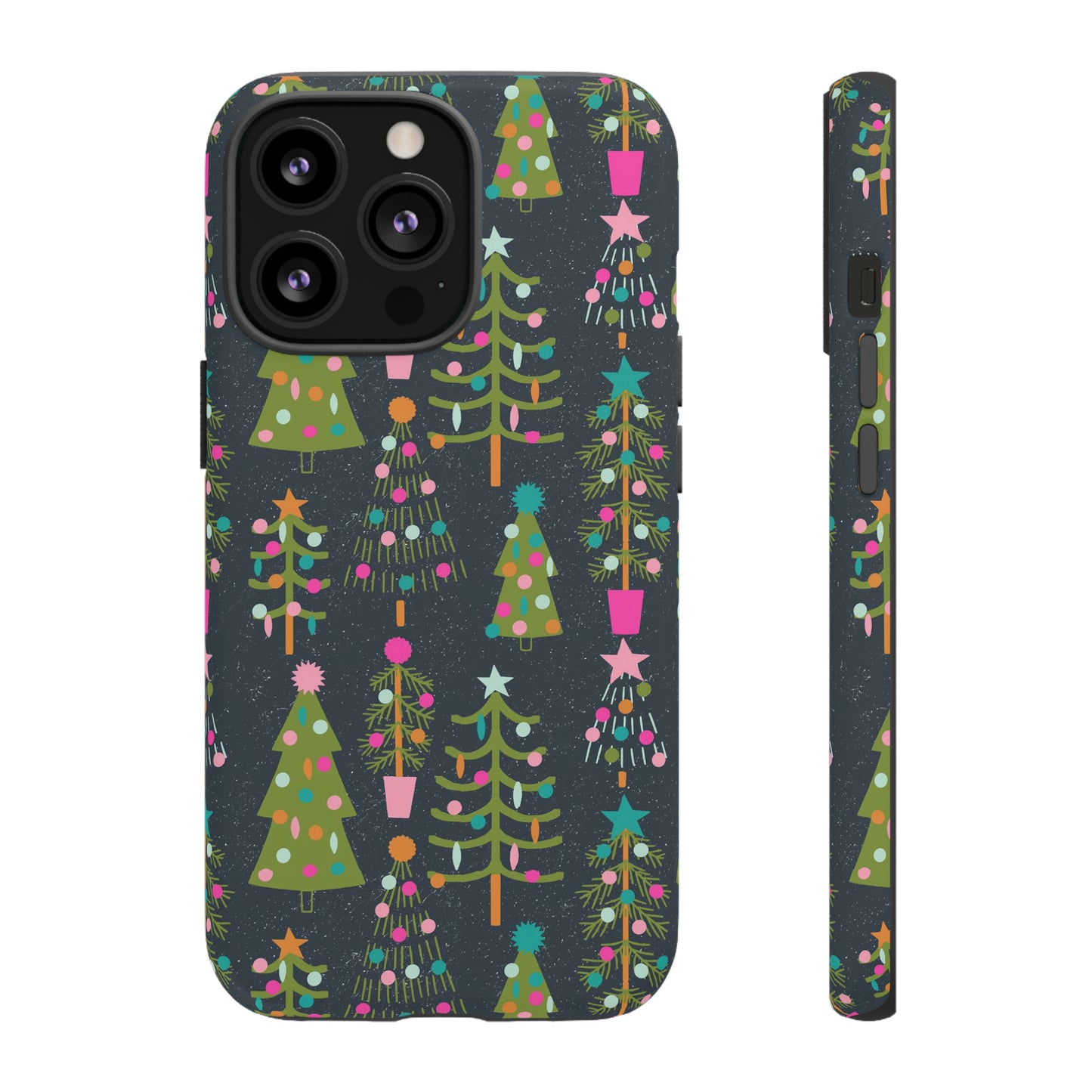Blue Christmas Tree Pattern - iPhone Case