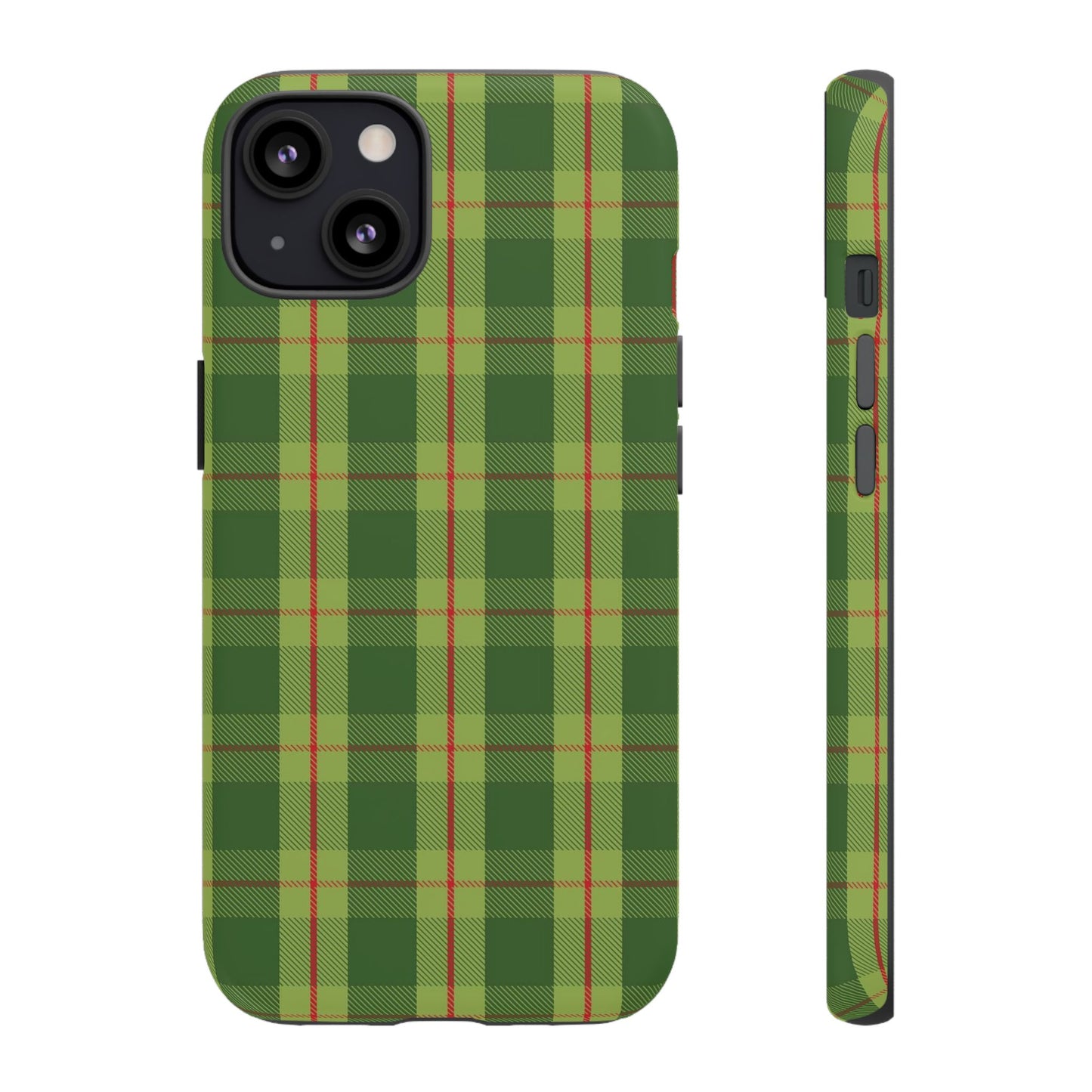 Green and Red Christmas Plaid Pattern - iPhone Case