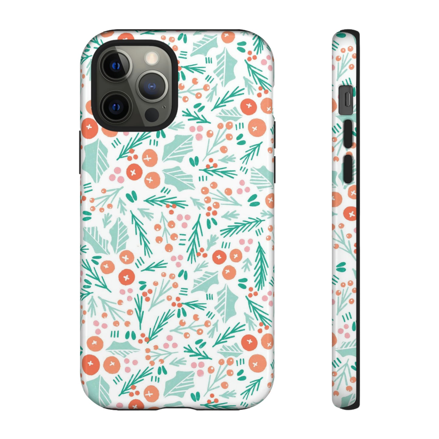 Christmas Boho Holly Pattern - iPhone Case