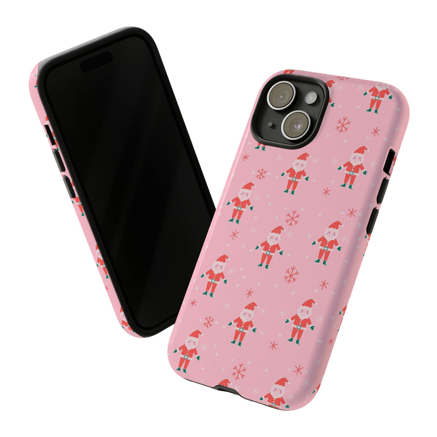 Pink Santa Pattern - iPhone Case