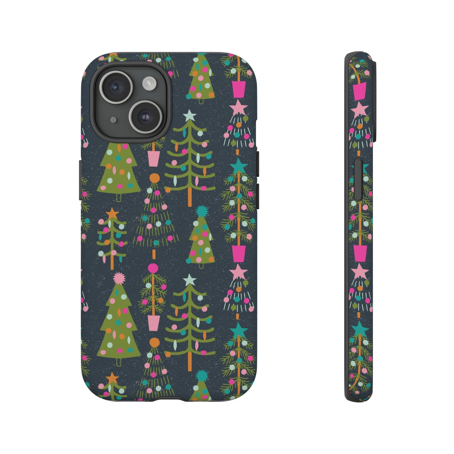 Blue Christmas Tree Pattern - iPhone Case
