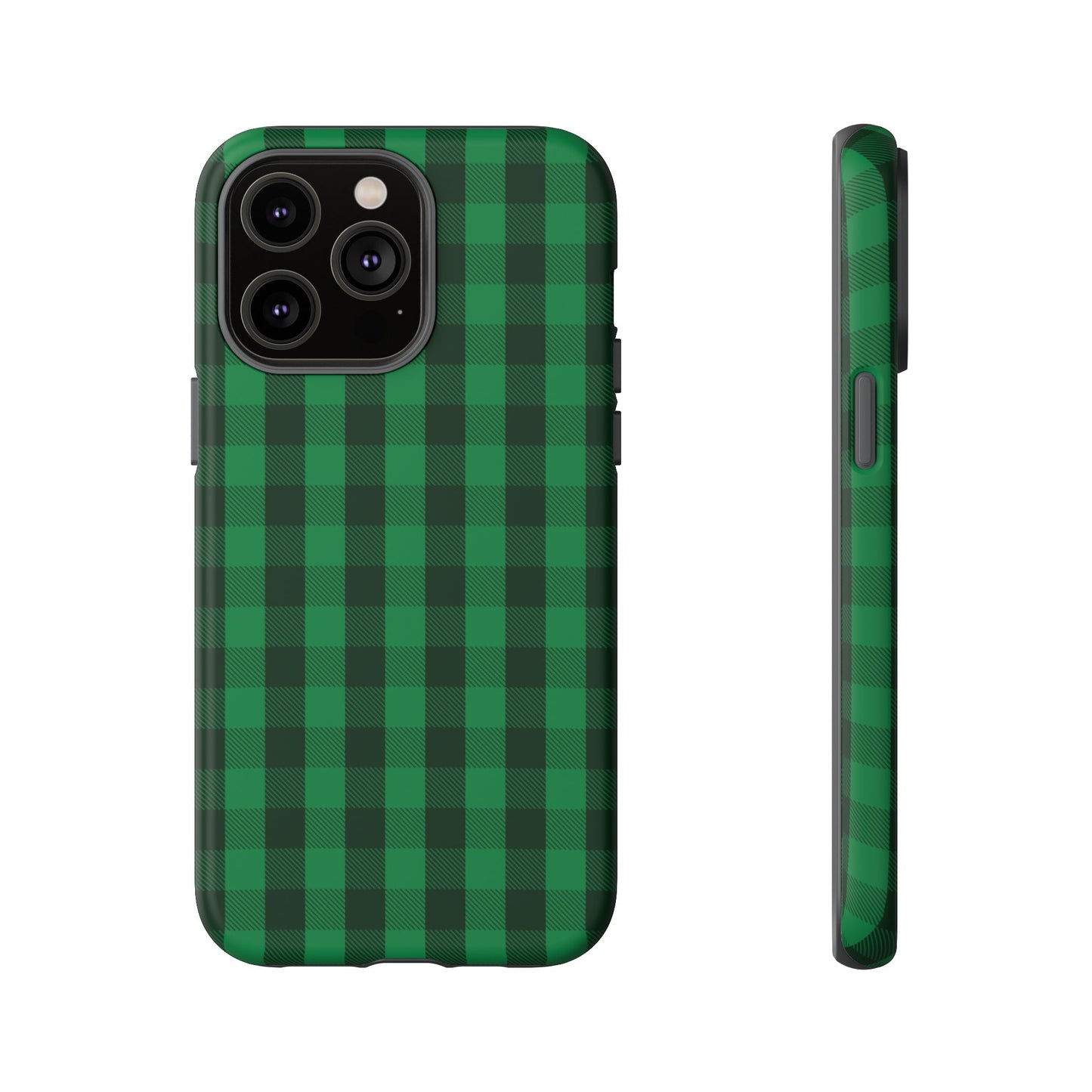 Dark Green Christmas Gingham - iPhone Case
