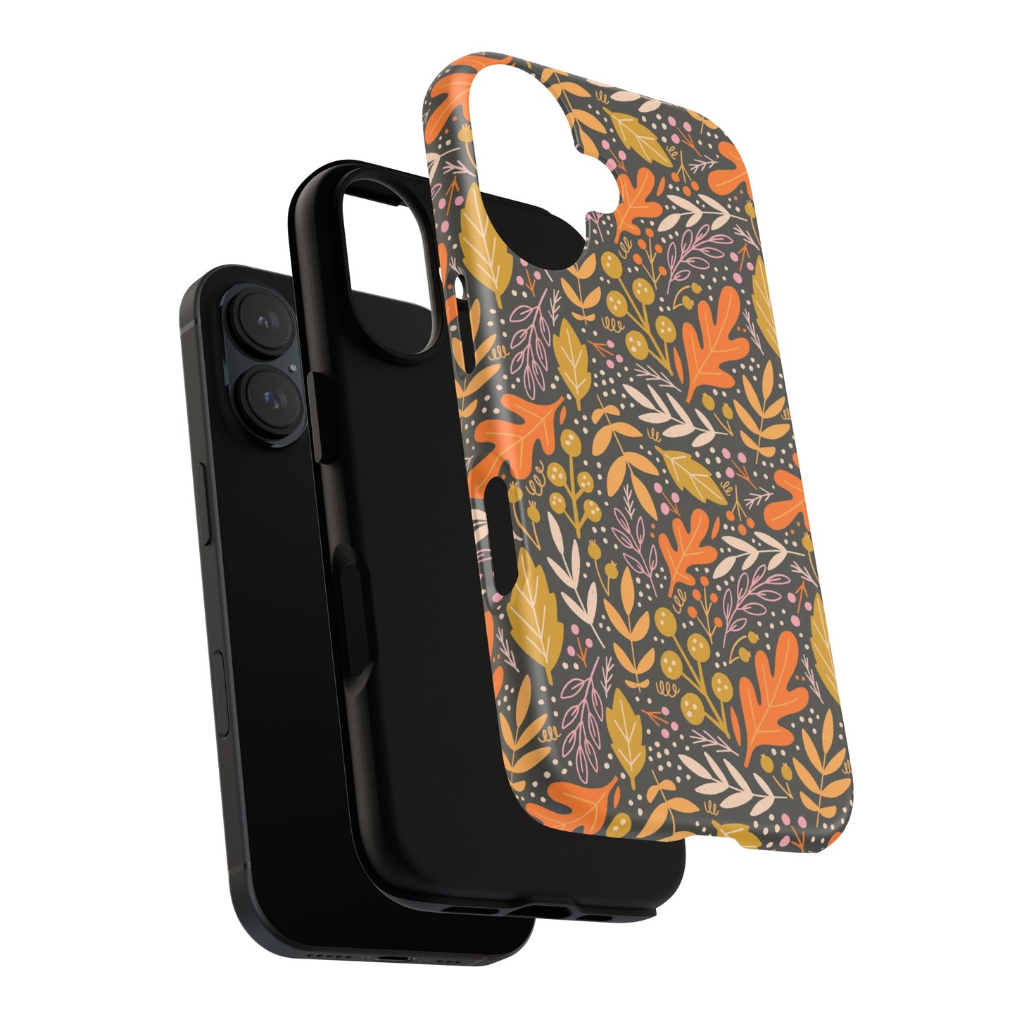 Dark Fall Foliage Leaves - iPhone Case