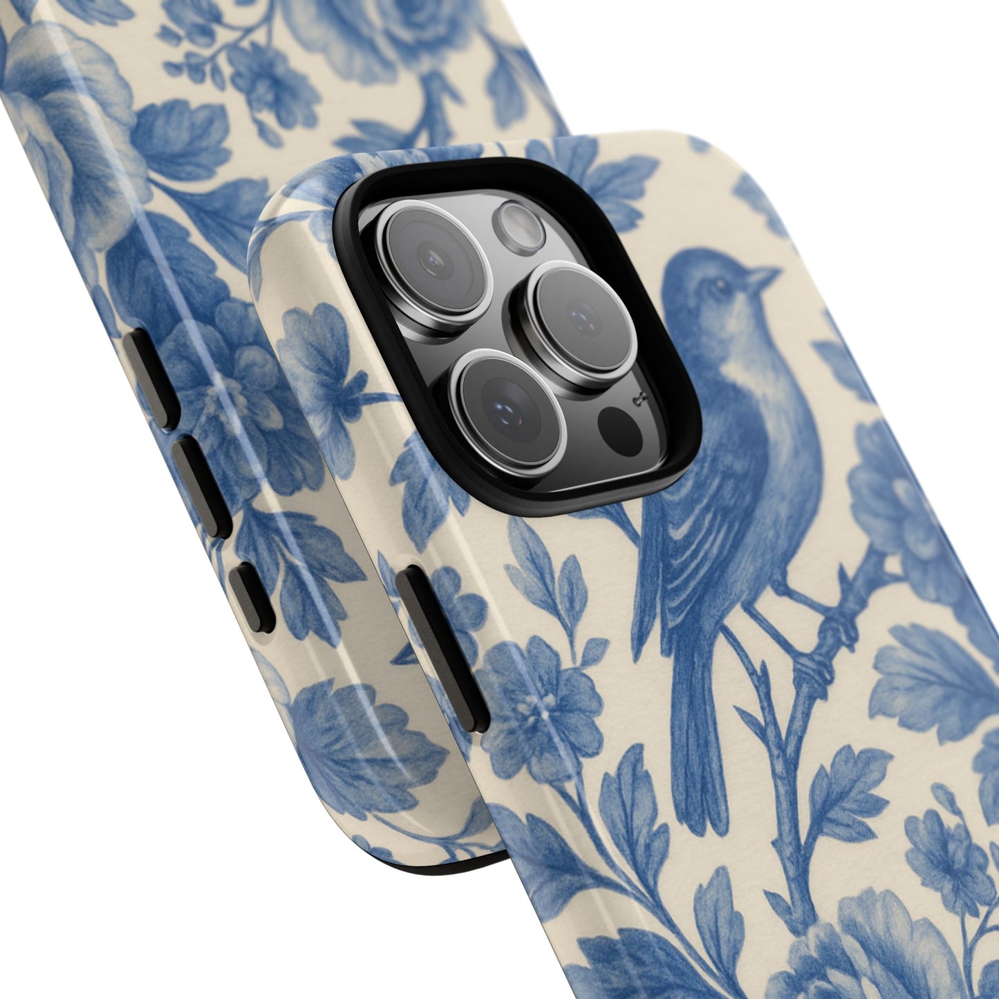 Blue Bird Vintage Florals - iPhone Case
