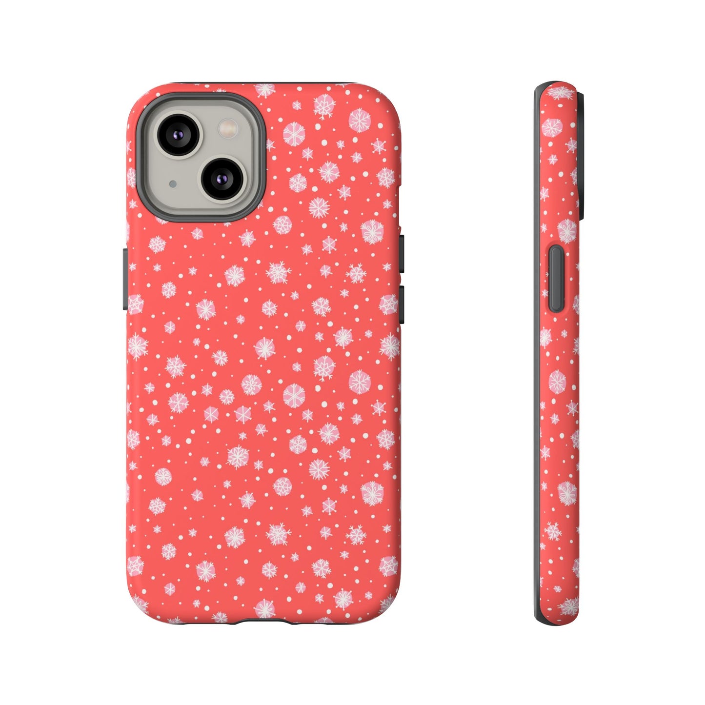 Winter Christmas Snowflakes Red - iPhone Case
