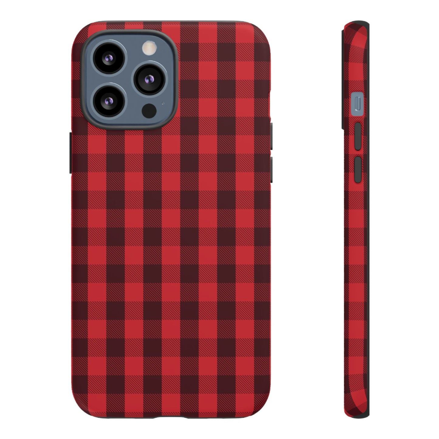 Red Christmas Gingham Pattern - iPhone Case