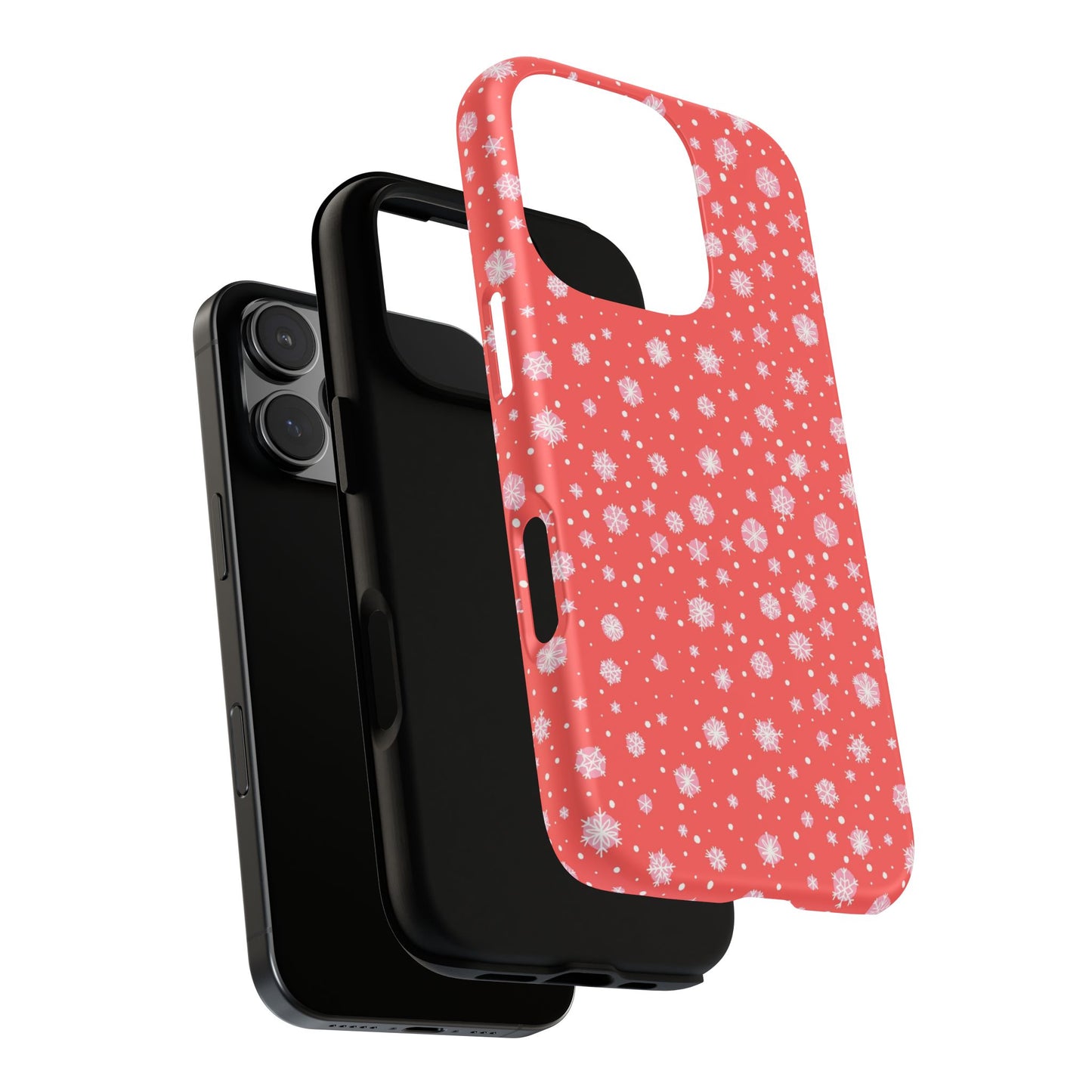 Winter Christmas Snowflakes Red - iPhone Case