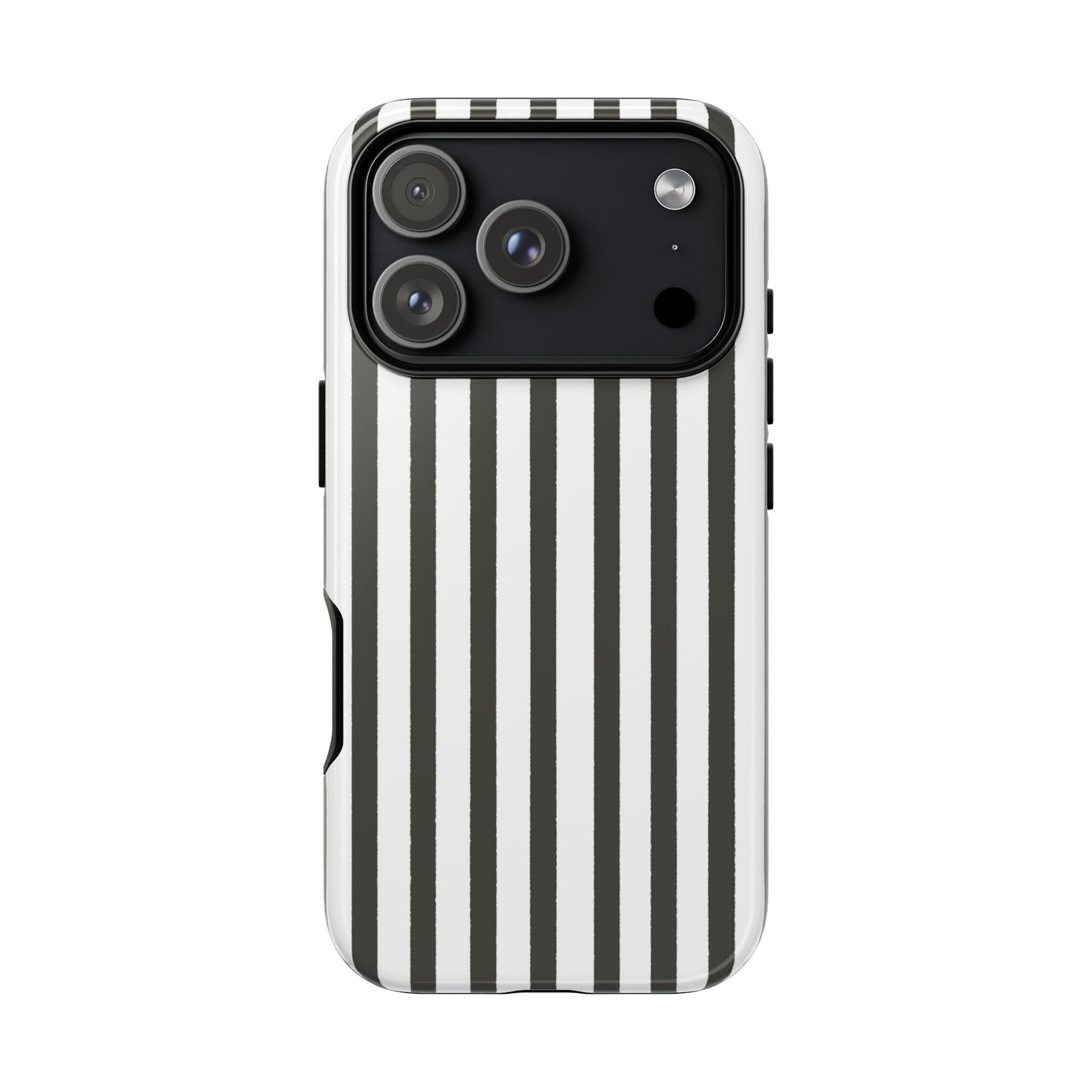 Halloween Black and White Vertical Stripes - iPhone Case